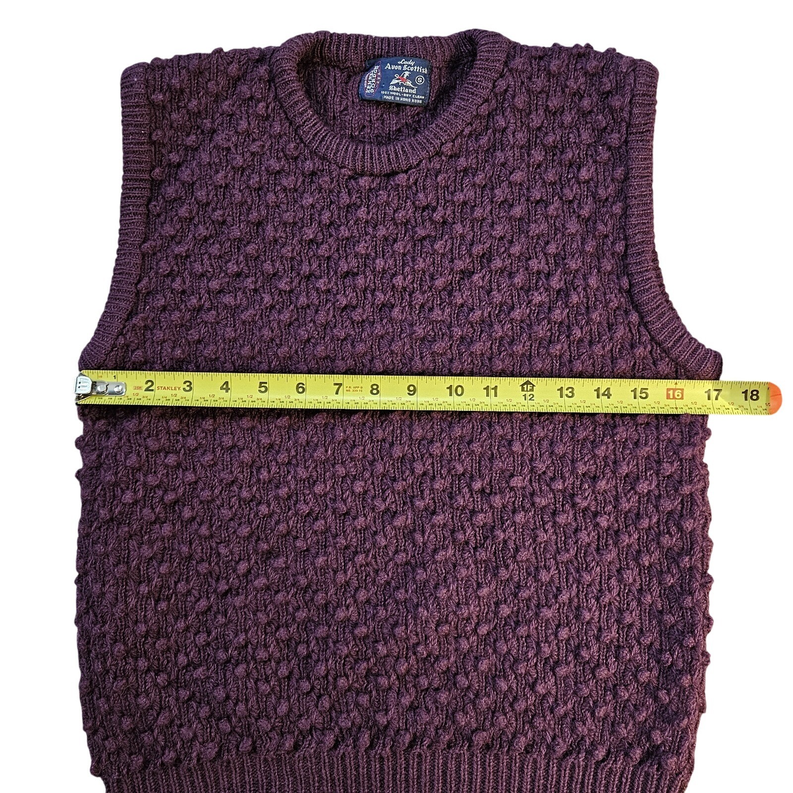 Vintage Kenneth Gordon Lady Avon Scottish Shetland Wool Sweater Vest Size S