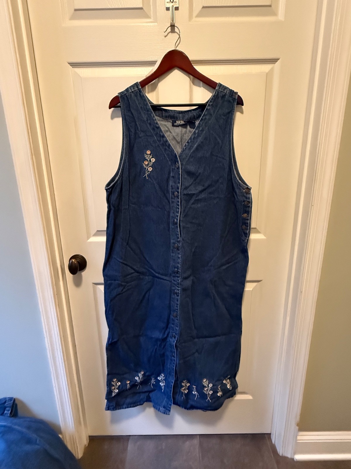 MPH Collection Vintage, Embroidered, Denim Dress, 90s style, western, Size 1X