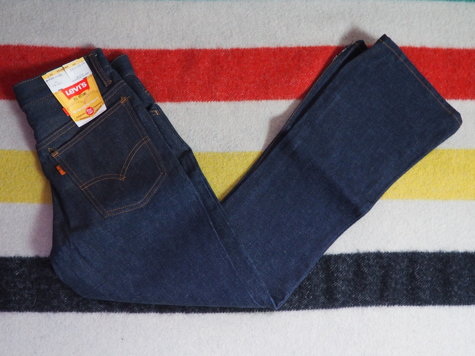 VTG 70s LEVIS 746 Bell Bottoms Orange Tab 28×29 Flare Hippy Scoville Jeans NOS