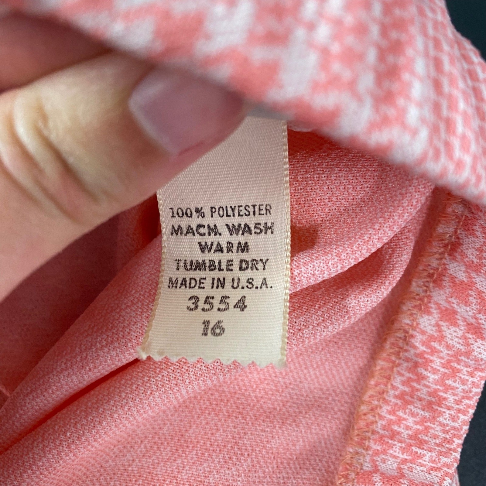 Beeline Fashions Women Pants 16 Pink Glen Plaid Vintage High Waist Wide Leg 70s