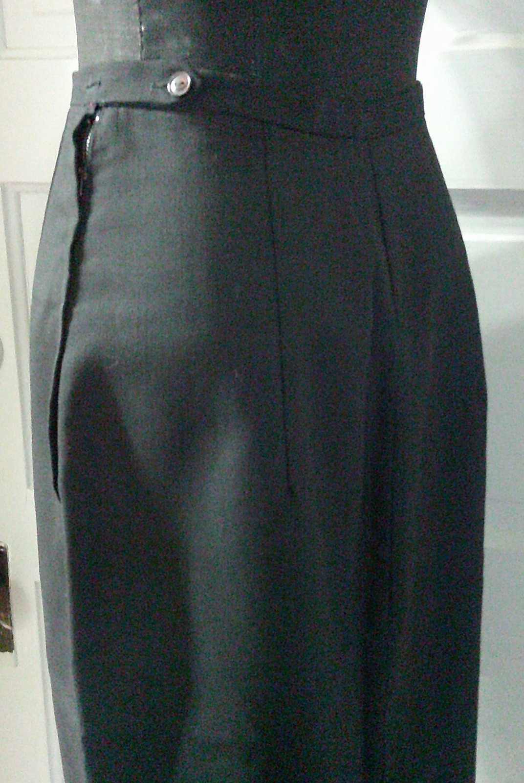 70’s CENTURY of Boston Black Kick Pleat Wool Blend Skirt XS