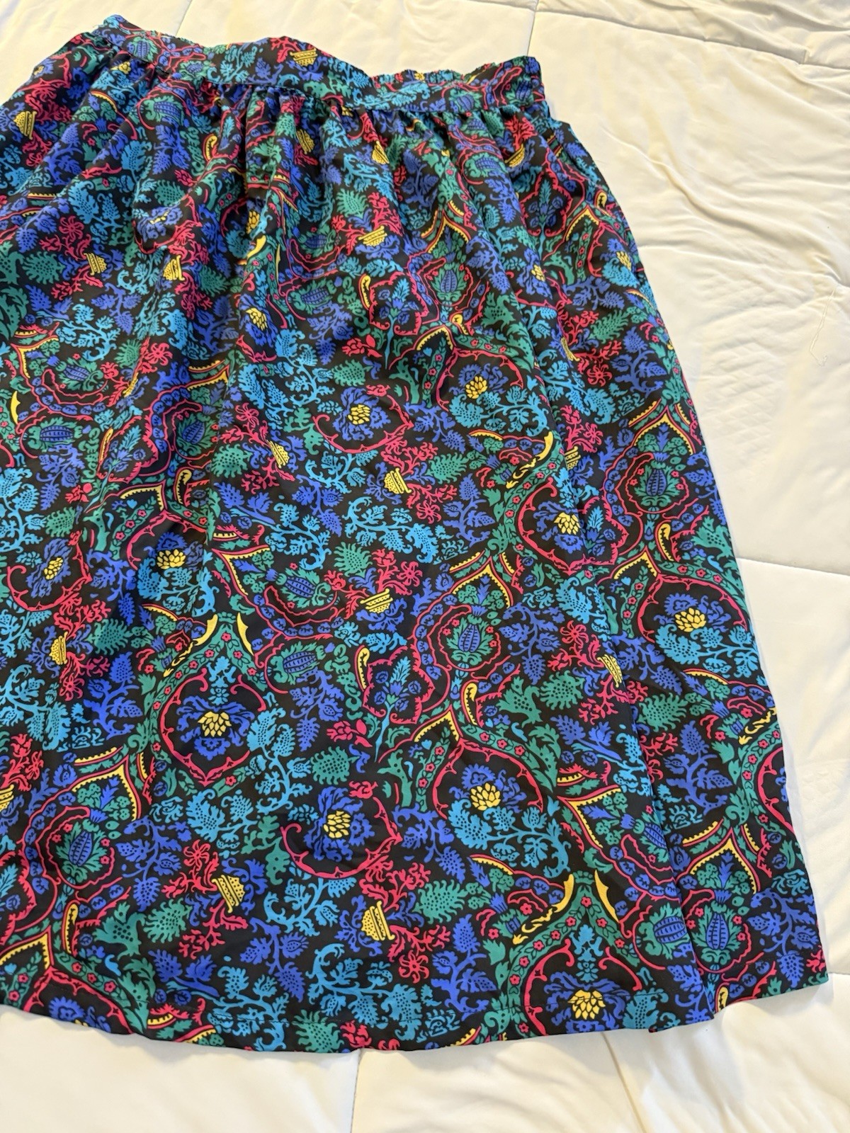 Vintage New Editions Renaissance Skirt L Bold Floral Baroque Made USA 90s Y2K