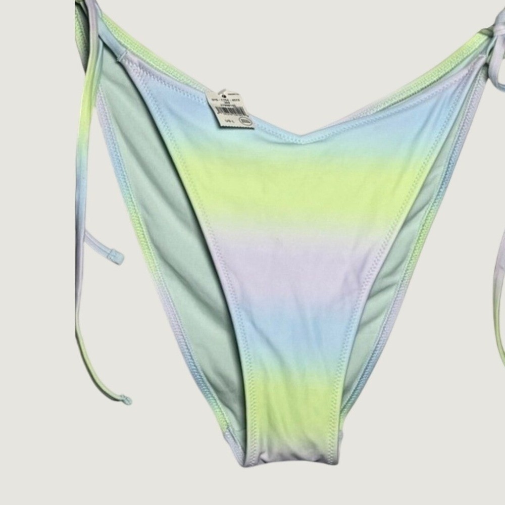 Aerie Pastel Ombre Side Tie Cheekiest Bikini Swim Bottom Womens Large Y2K NWT