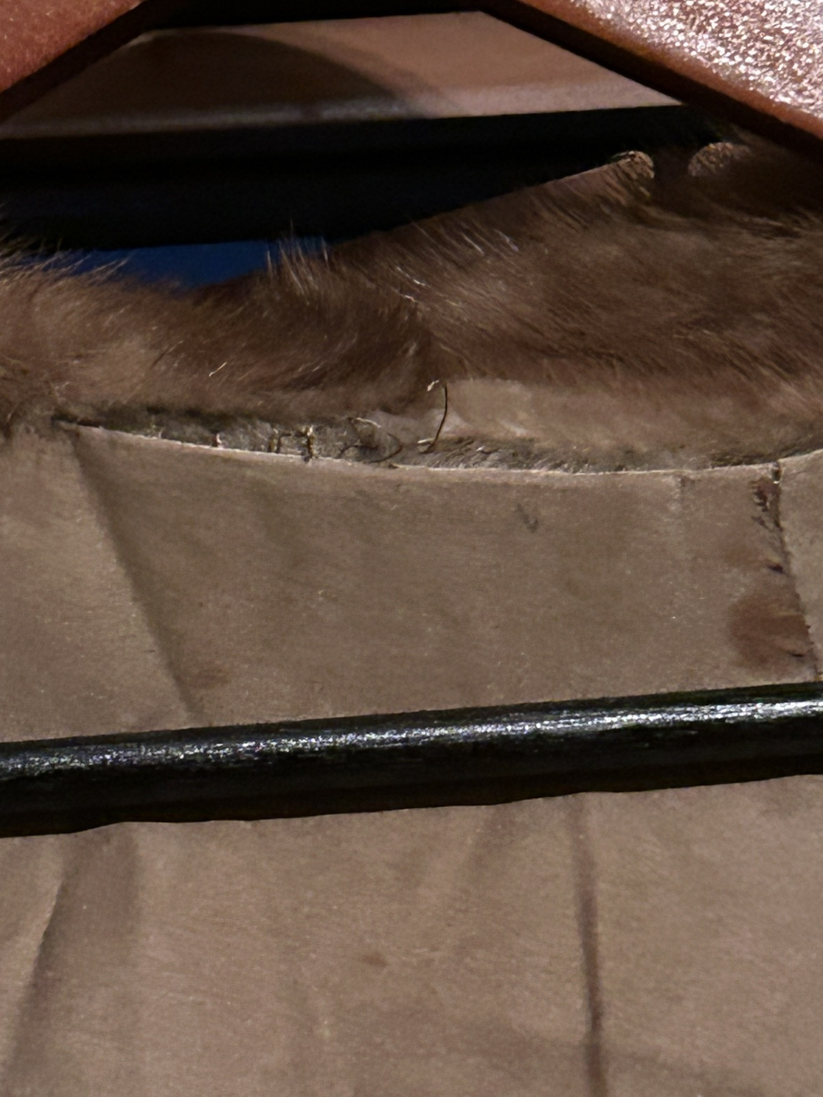 French Mart Vintage mink cape stole Slight Pulling At Interior Neck & 1 Pocket