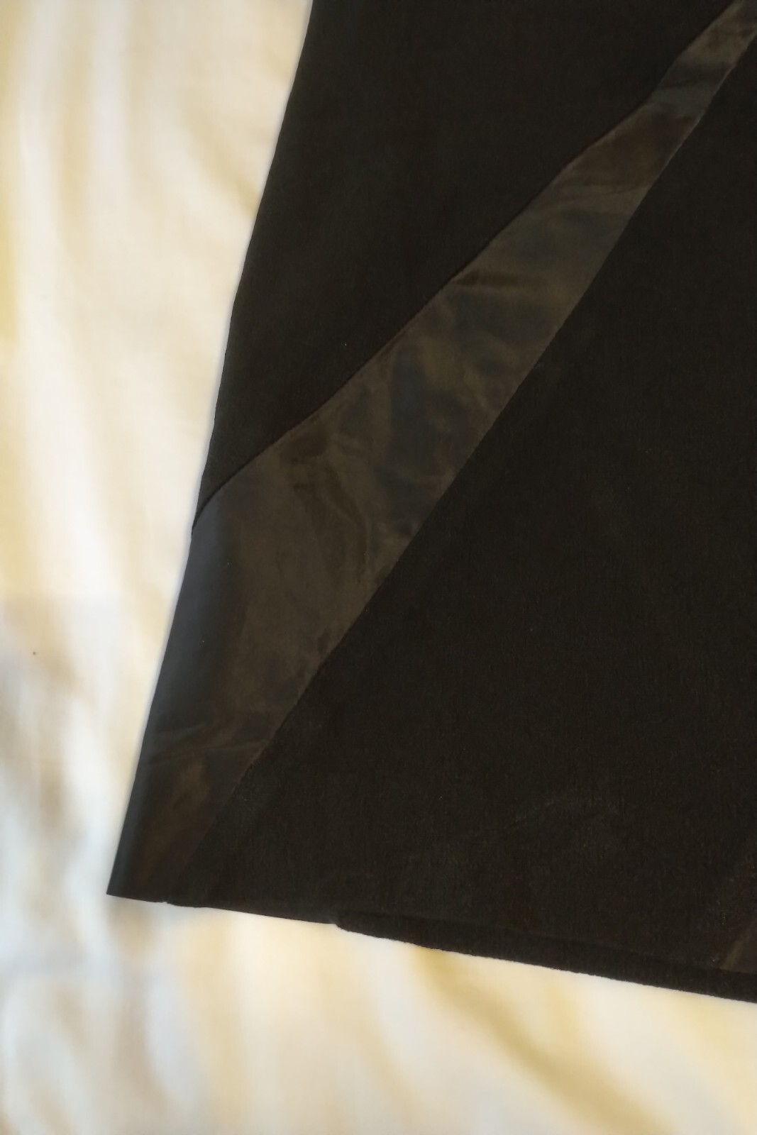 VINTAGE 1990S MOSCHINO COUTURE BLACK MINI SKIRT SILK PANELS ITALIAN 38 US 4