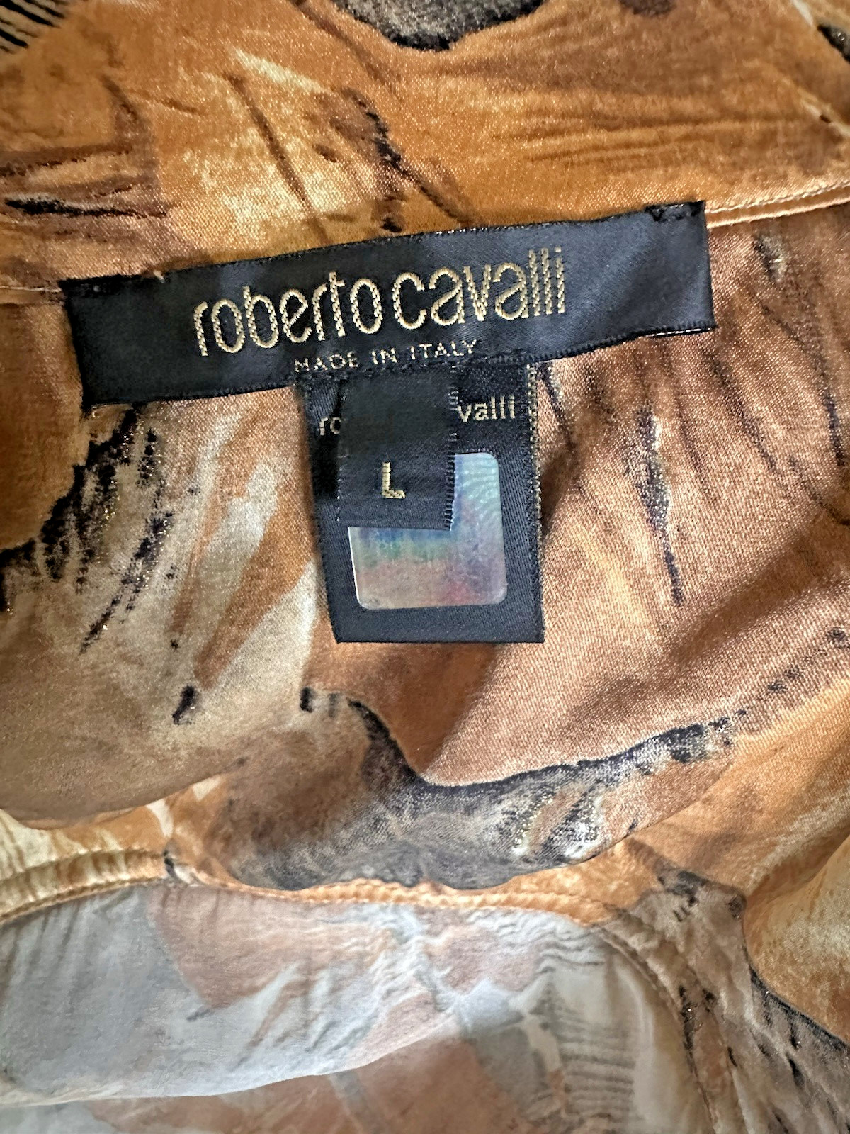 Vintage 2003-ROBERTO CAVALLI DRESS Size L Stretchy!! Body fitting!!