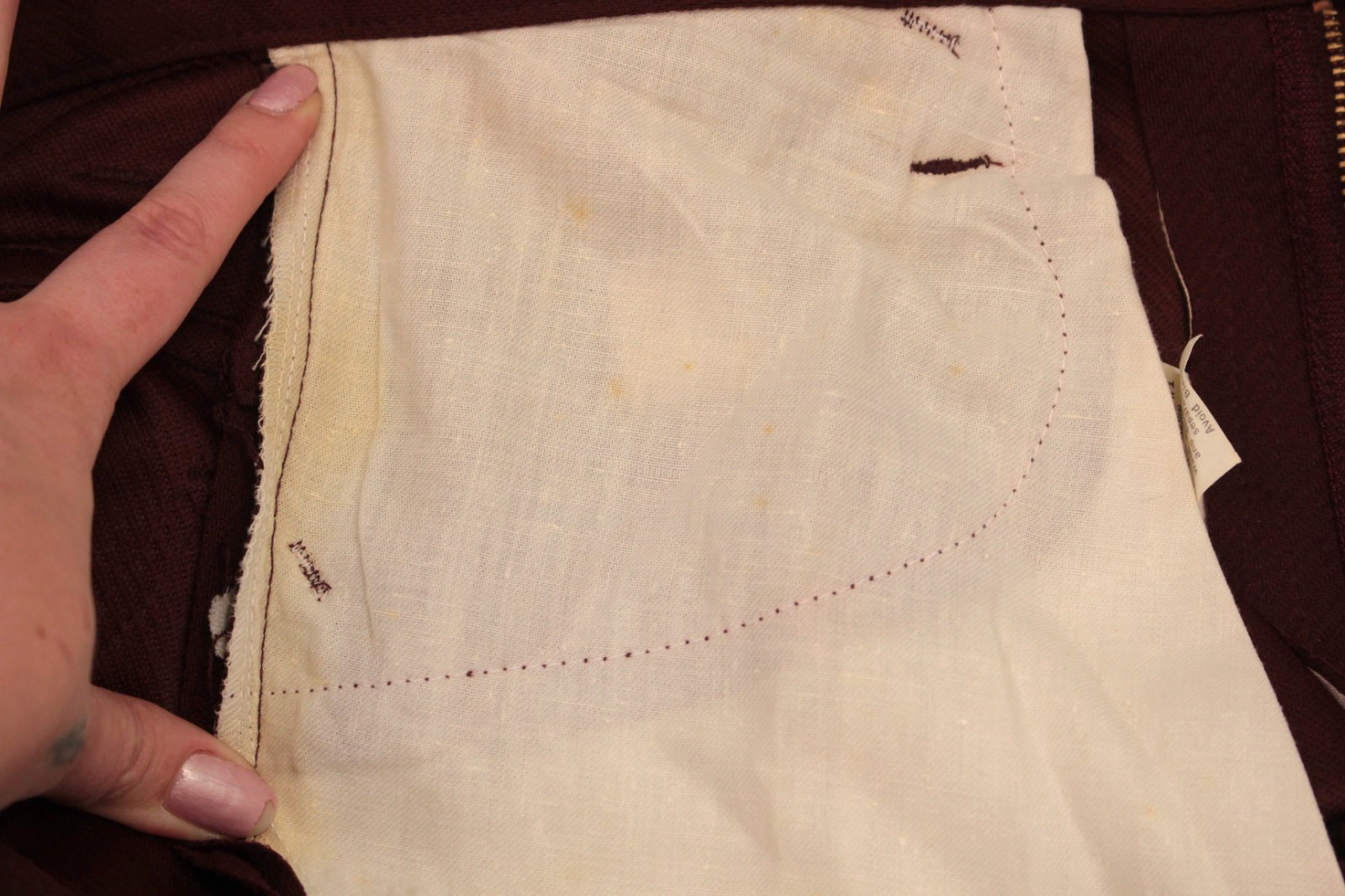 VTG Women’s 70s NOS Dark Burgundy Lady Lee High Waist Pants 30″ 1970s Polyester