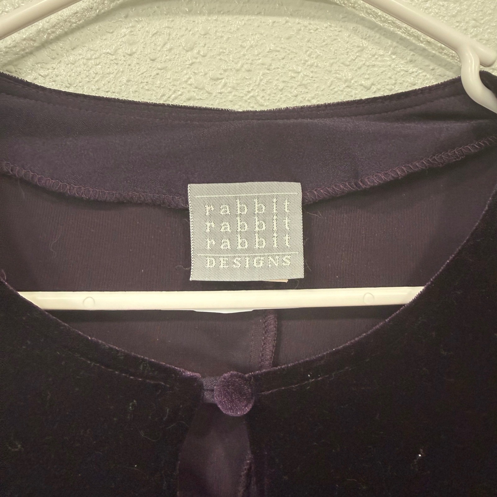 Rabbit Design Vintage Purple Velvet Beaded Cropped Bolero Jacket 14P Made in USA