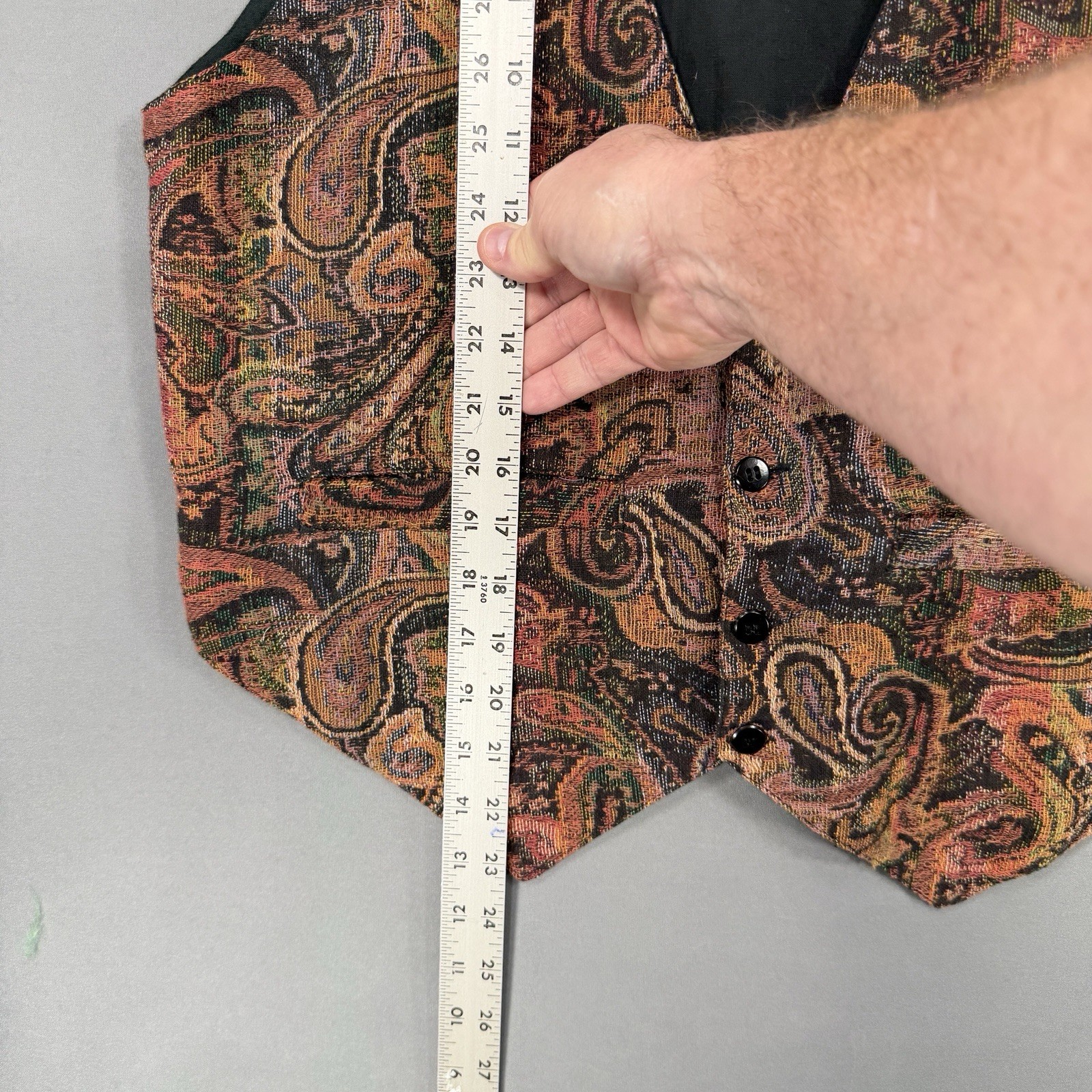 Vtg 70s Binny Paisley AOP Tapestry Vest Womens M L Boho Hippie Festival Alladin