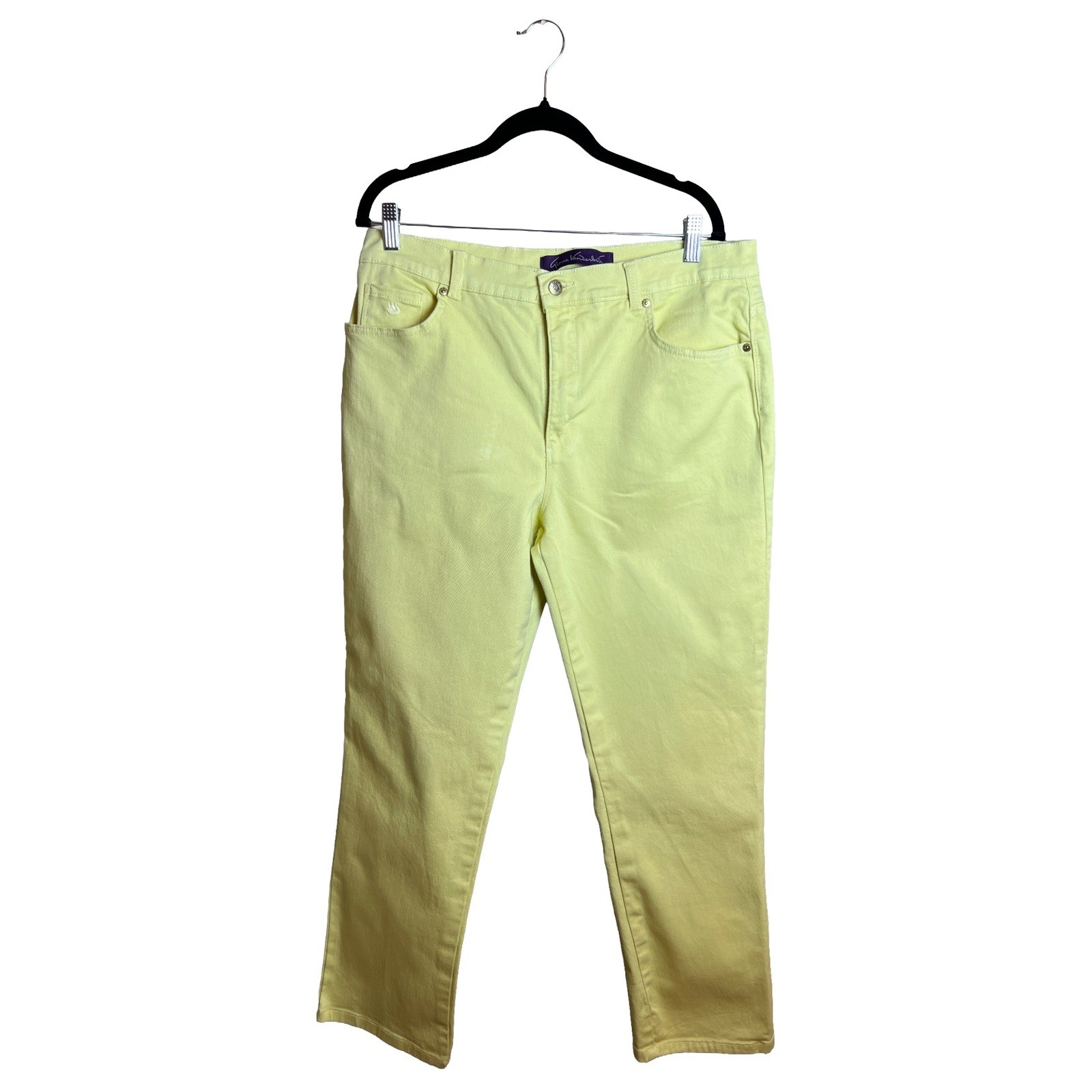 Gloria Vanderbilt Amanda Jeans Yellow Size 14 Coastal Grandmother 2012 Women