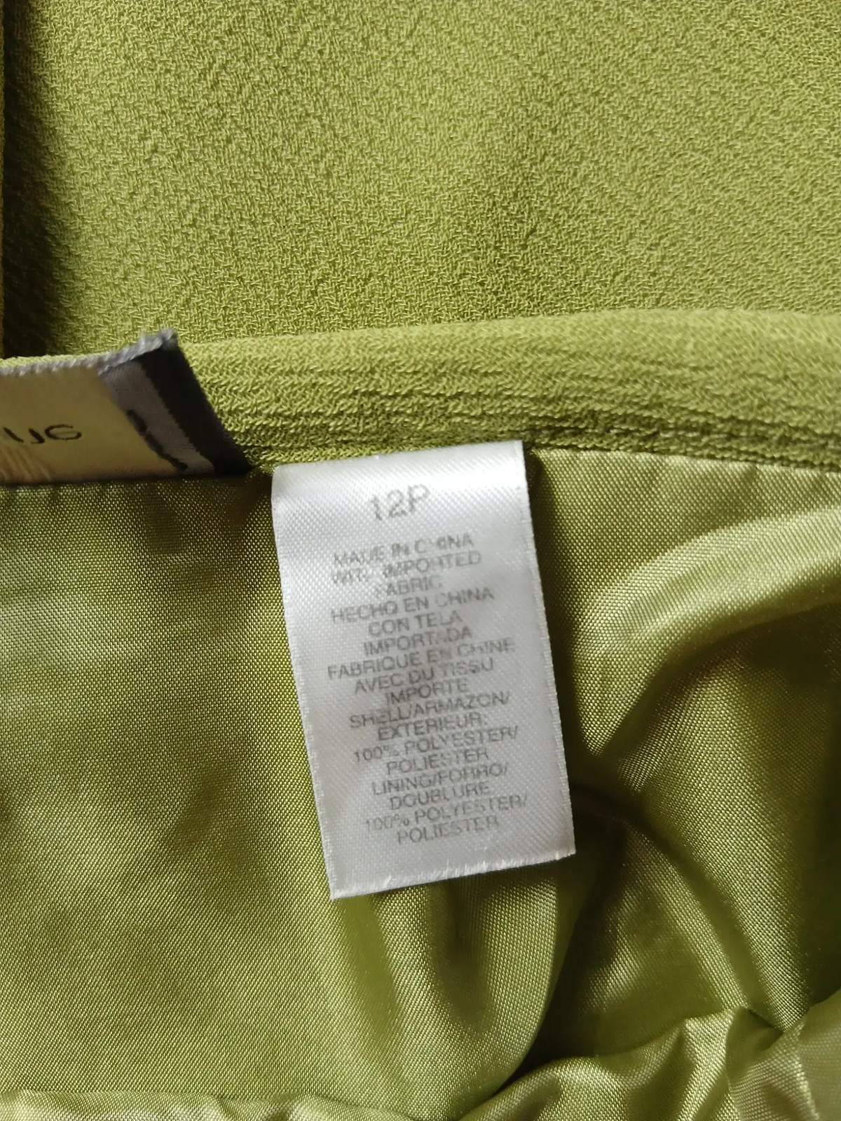 Vintage LIZ CLAIBORNE Women Skirt Suit Size 12P Olive Green Jacket Skirt