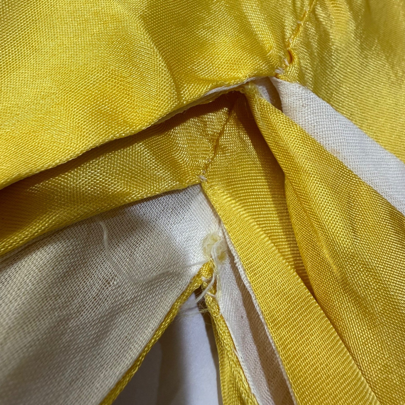 Vintage Yellow Kimono Robe Dragon Gold Metallic Embroidery Long Duster Belt
