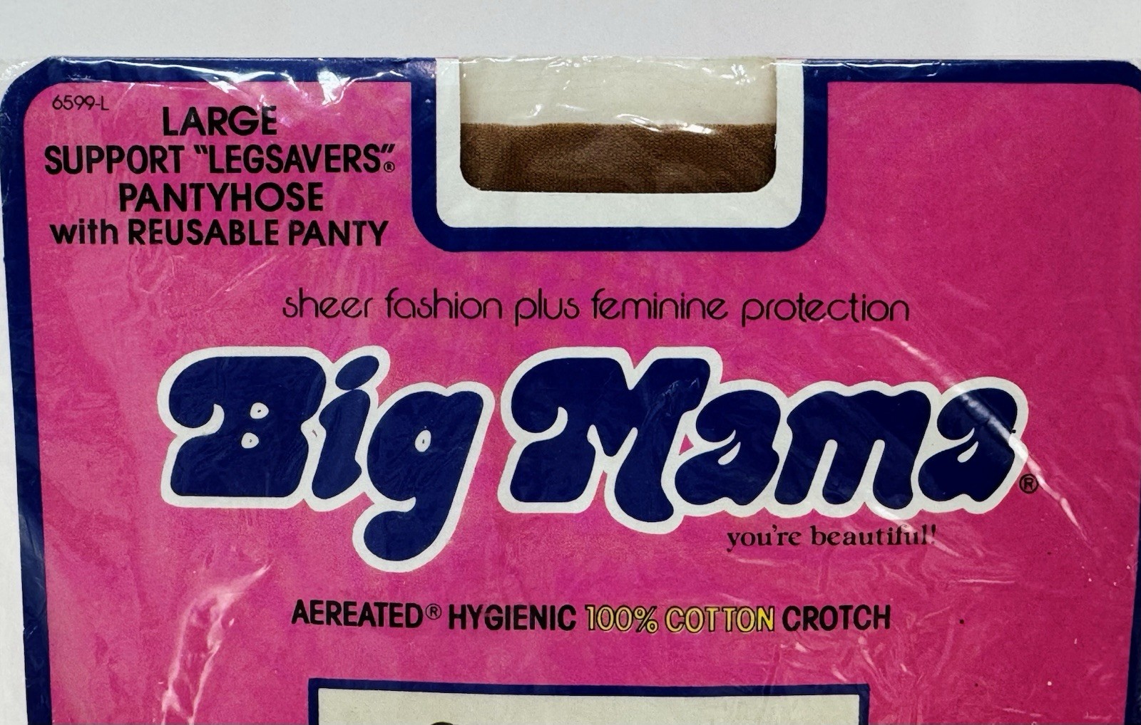 Vintage Big Mama PantyHose Large Support Legsavers Reusable Panty 1980 Prop