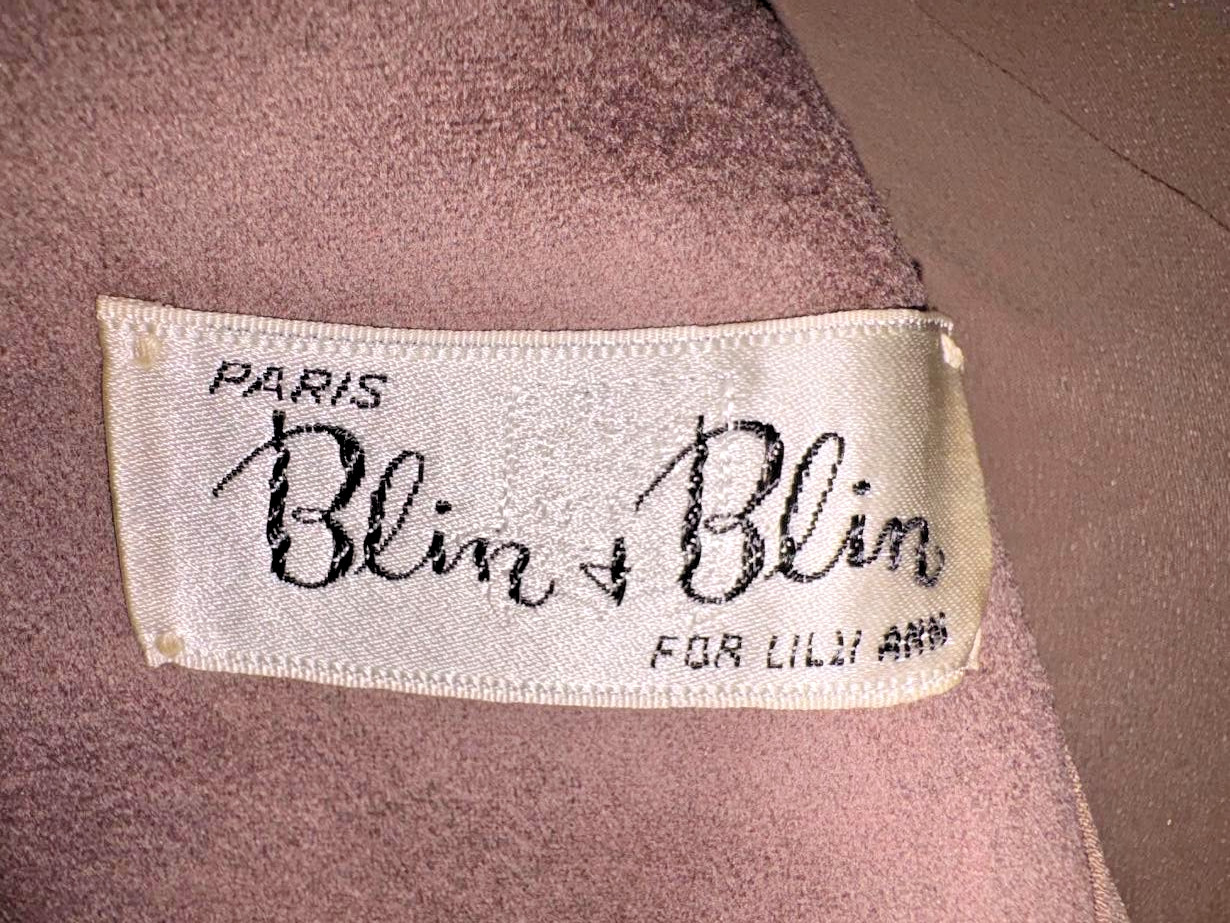 Vintage Lilli Ann Brown Wool Suit Set with Genuine Fur Collar 2 Pc XSmall