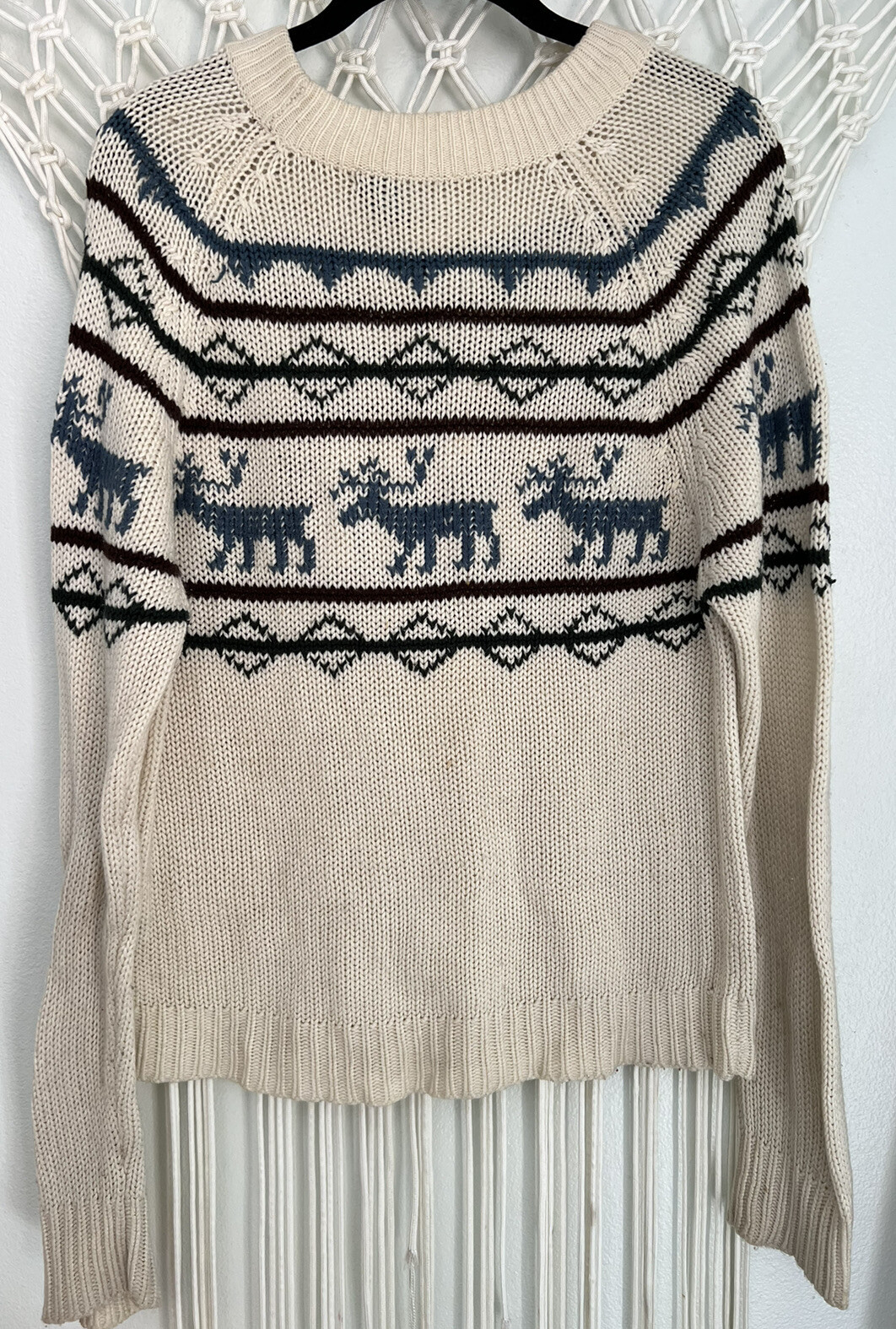 Vintage Sigallo Sweater RARE Moose/ Reindeer Small