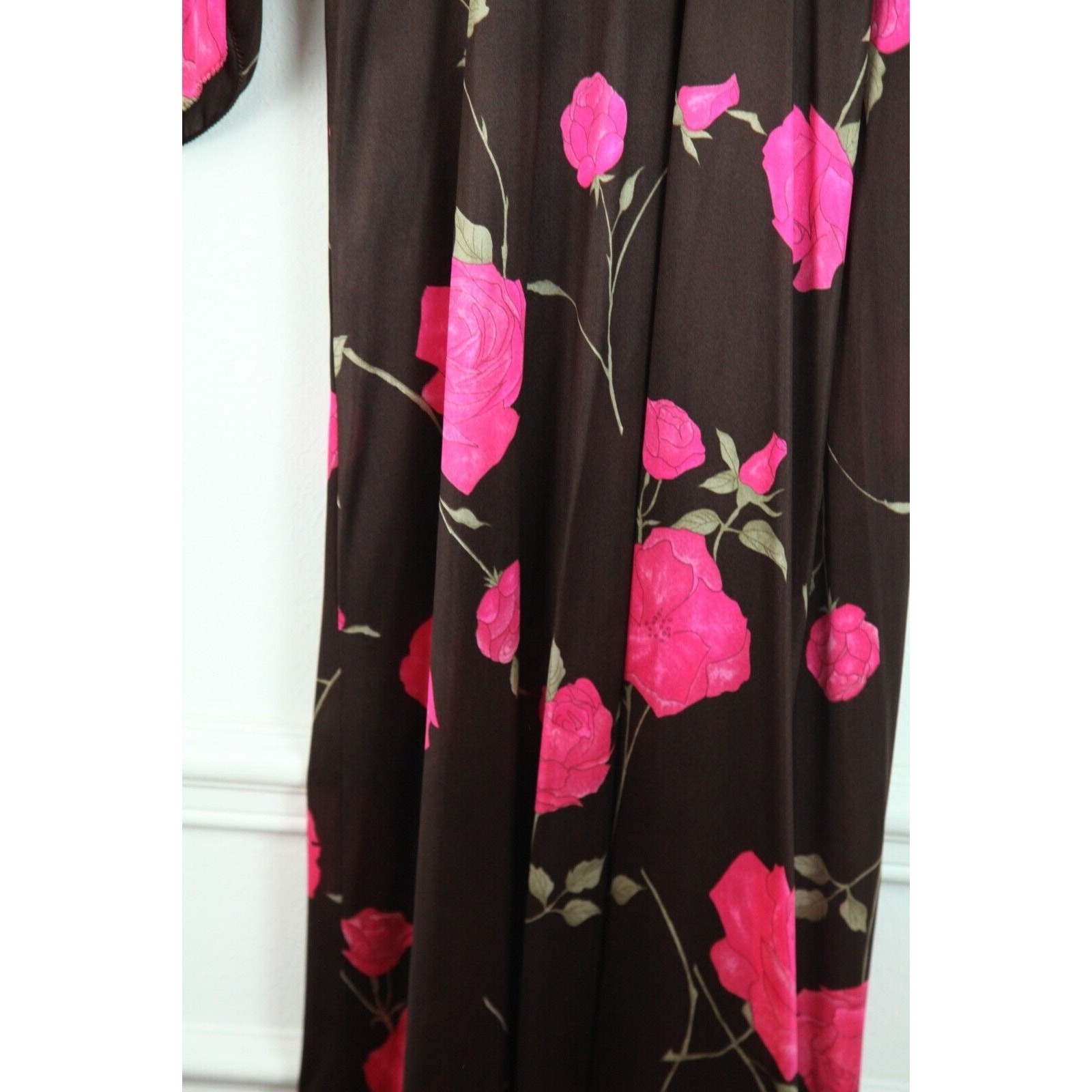 Vintage Peignoir Floral Robe Gown XS S Coquette Feminine 60s Glam Hollywood FLAW