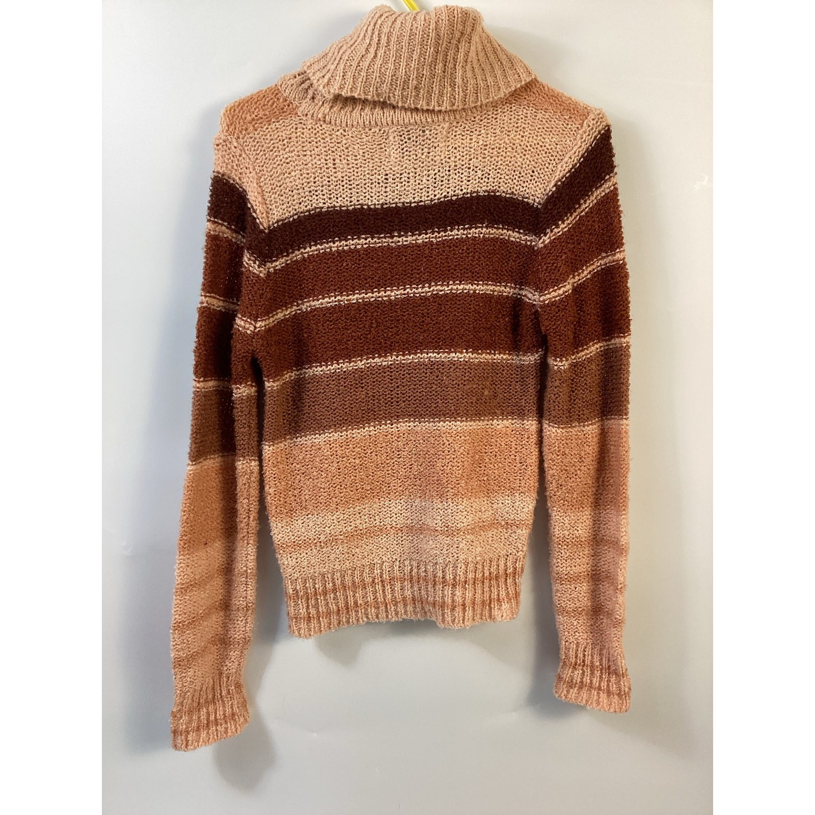 Vintage 70’s 80’s Women’s Girls Sweater Currants Cowl Neck Small Brown Stripes