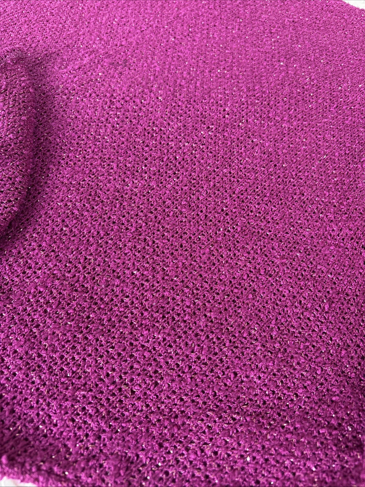 VTG Evelyn De Jonge Cowl Neck Top Sweater Medium Raspberry Pink Gold Sparkle M
