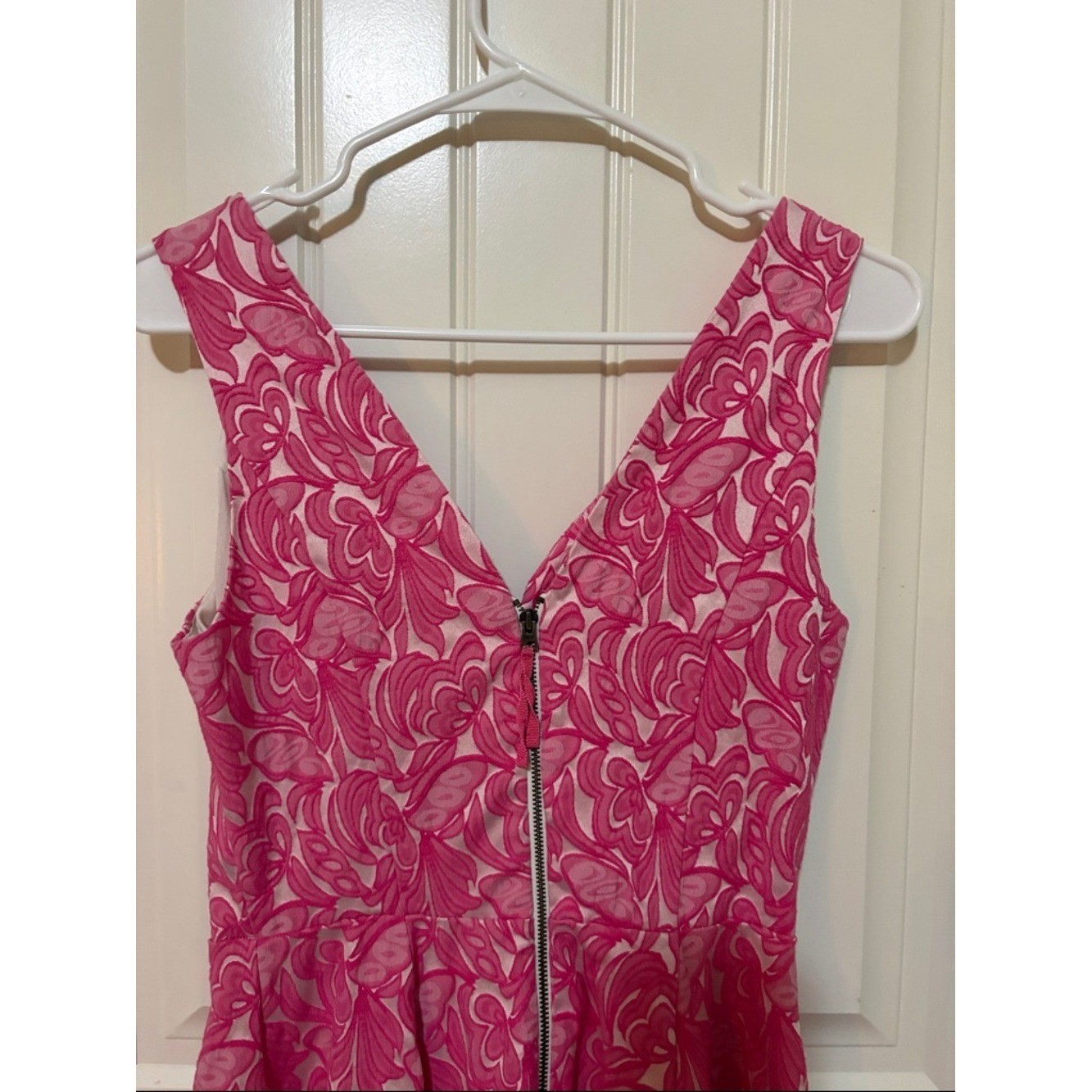 Maeve Anthropologie Classic V-Neck Pink Floral Fit & Flare Dress