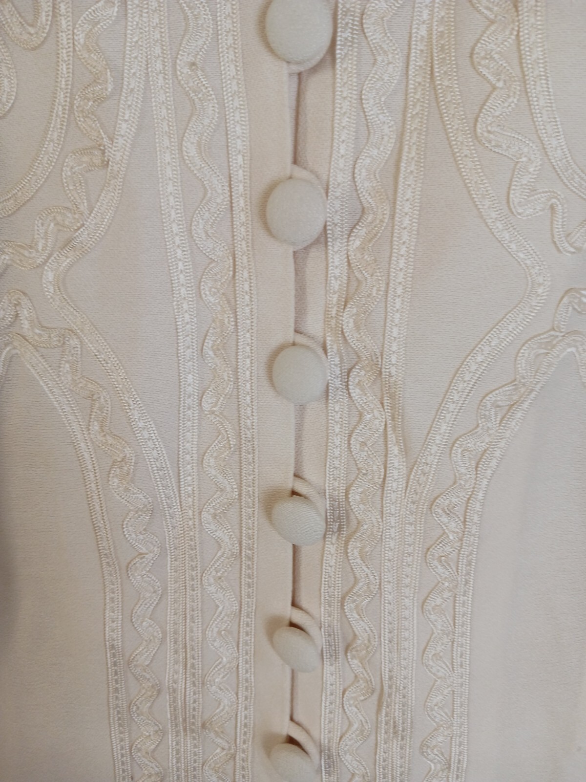 Vintage R & M Richards By Karen Kwong Ivory Long Blouse Women’s Size 12