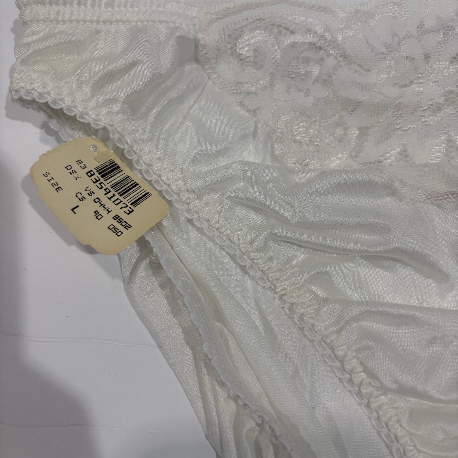 Vtg VICTORIAS SECRET Satin Panties Lot Gold Crown Label Lace Hi Cut NWT Sz L
