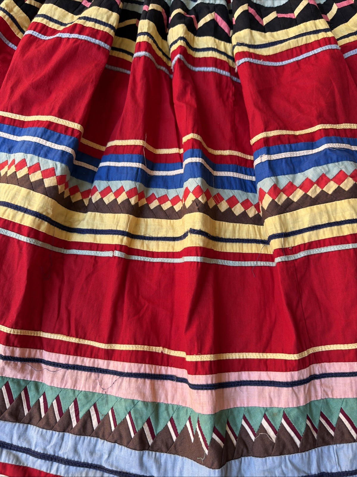 Vintage Seminole Native American Authentic Rare Patchwork Skirt 1950s 40s