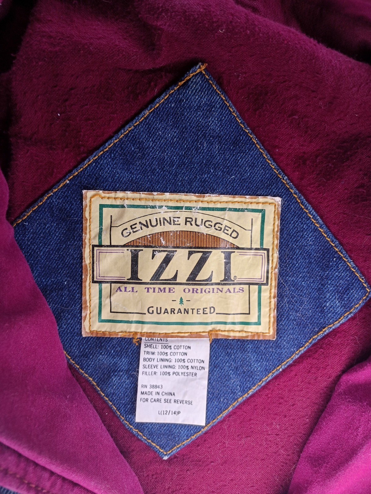 Vintage IZZI Patchwork Denim Corduroy Jacket Womens Size L 12/14