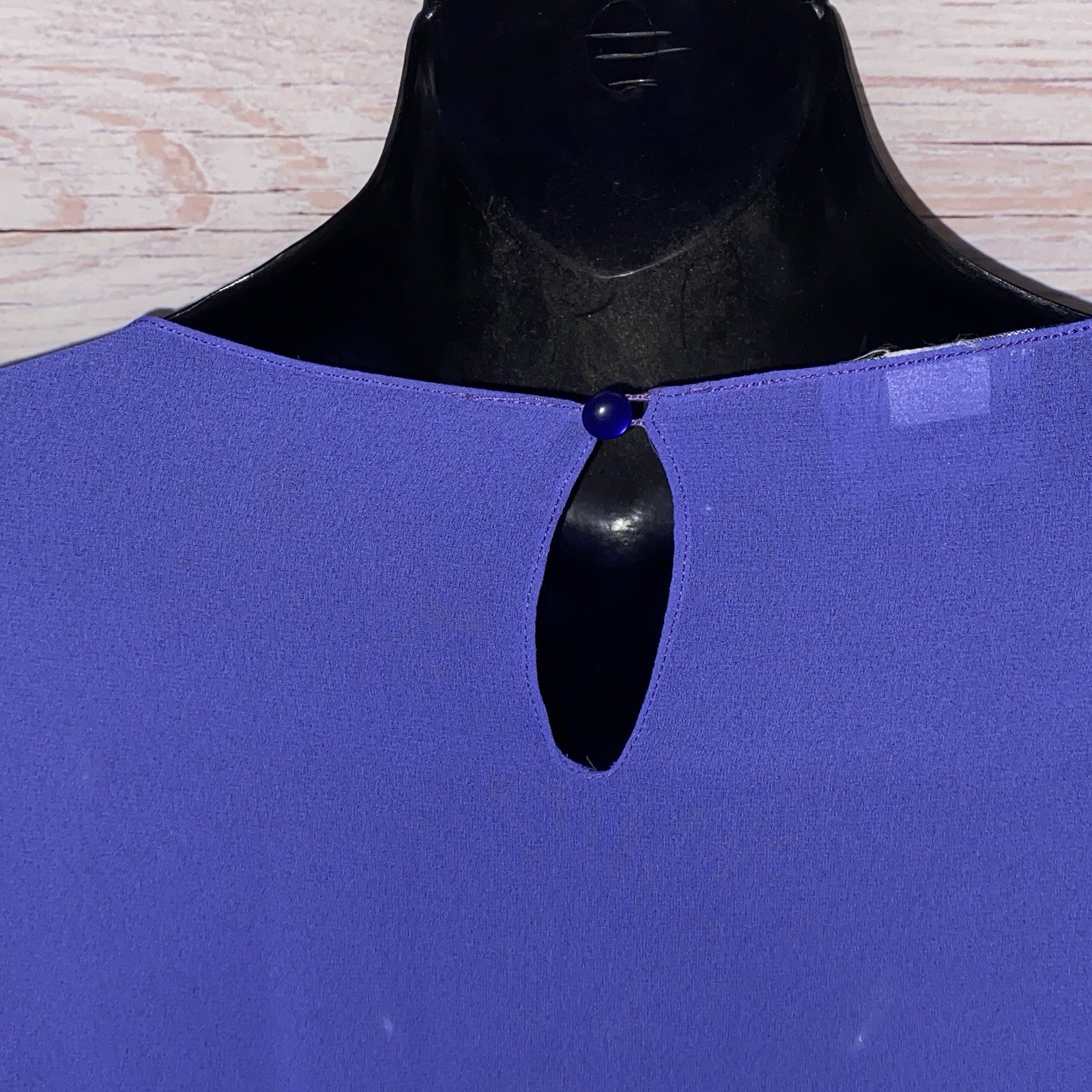 Ursula of Switzerland Cocktail Dress Size 11/12 Blue Chiffon Beaded Victorian