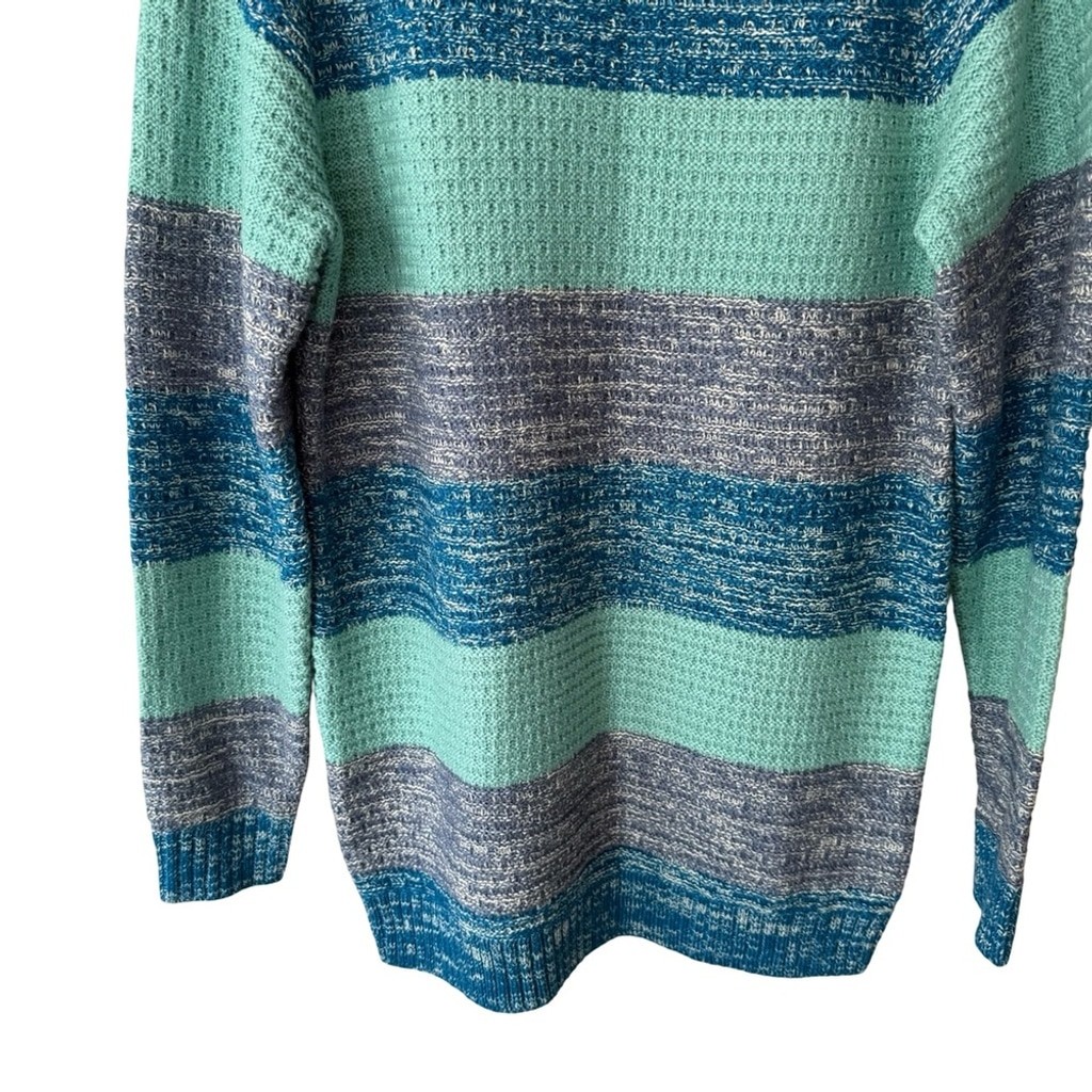 Reclaimed Vintage Teal and Gray Knit Sweater Size XS Vintage 90s Retro Cozy