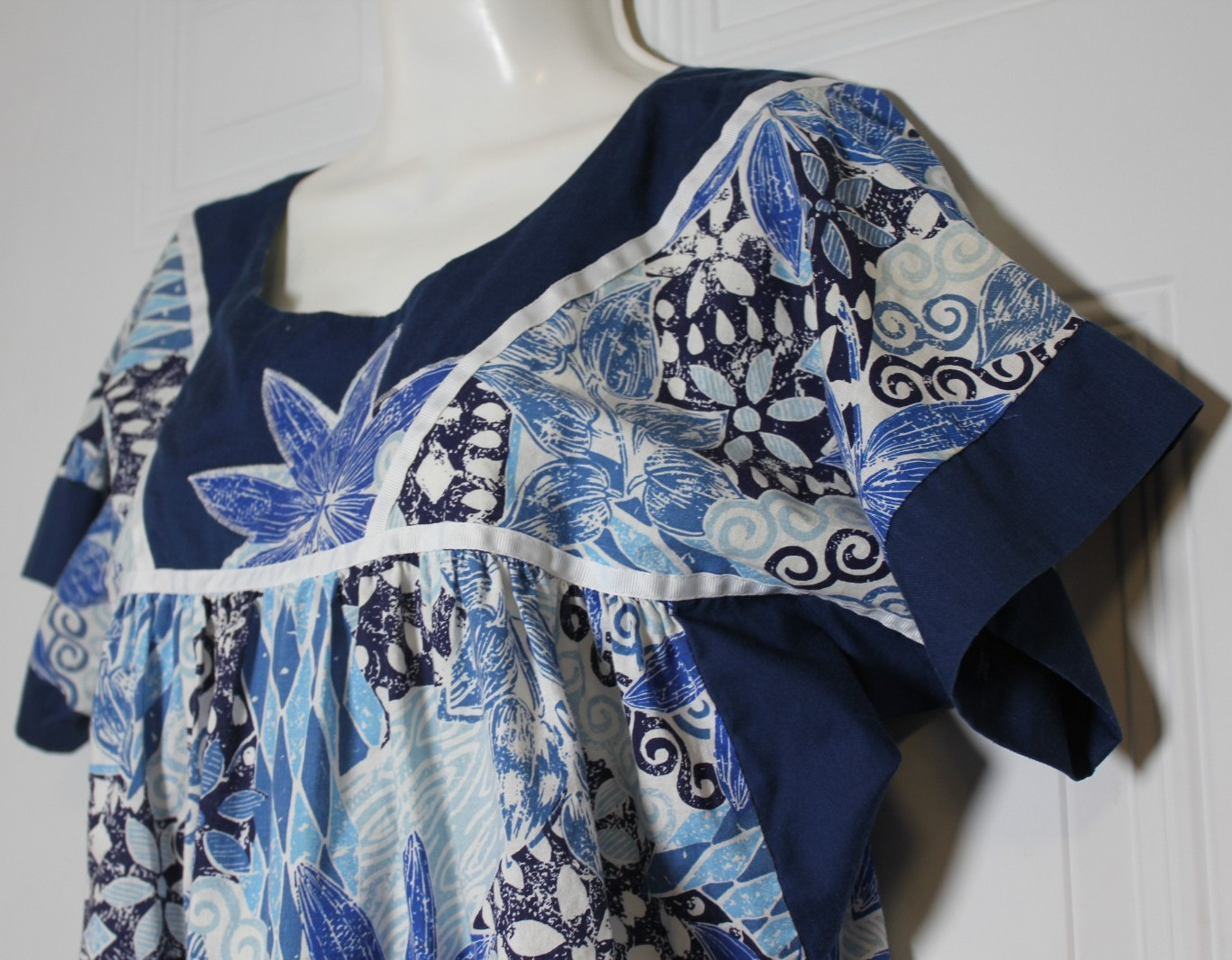 Carol Bennett Cotton Dress Vintage Hawaiian Relaxed Breathable Resort Wear SZ M