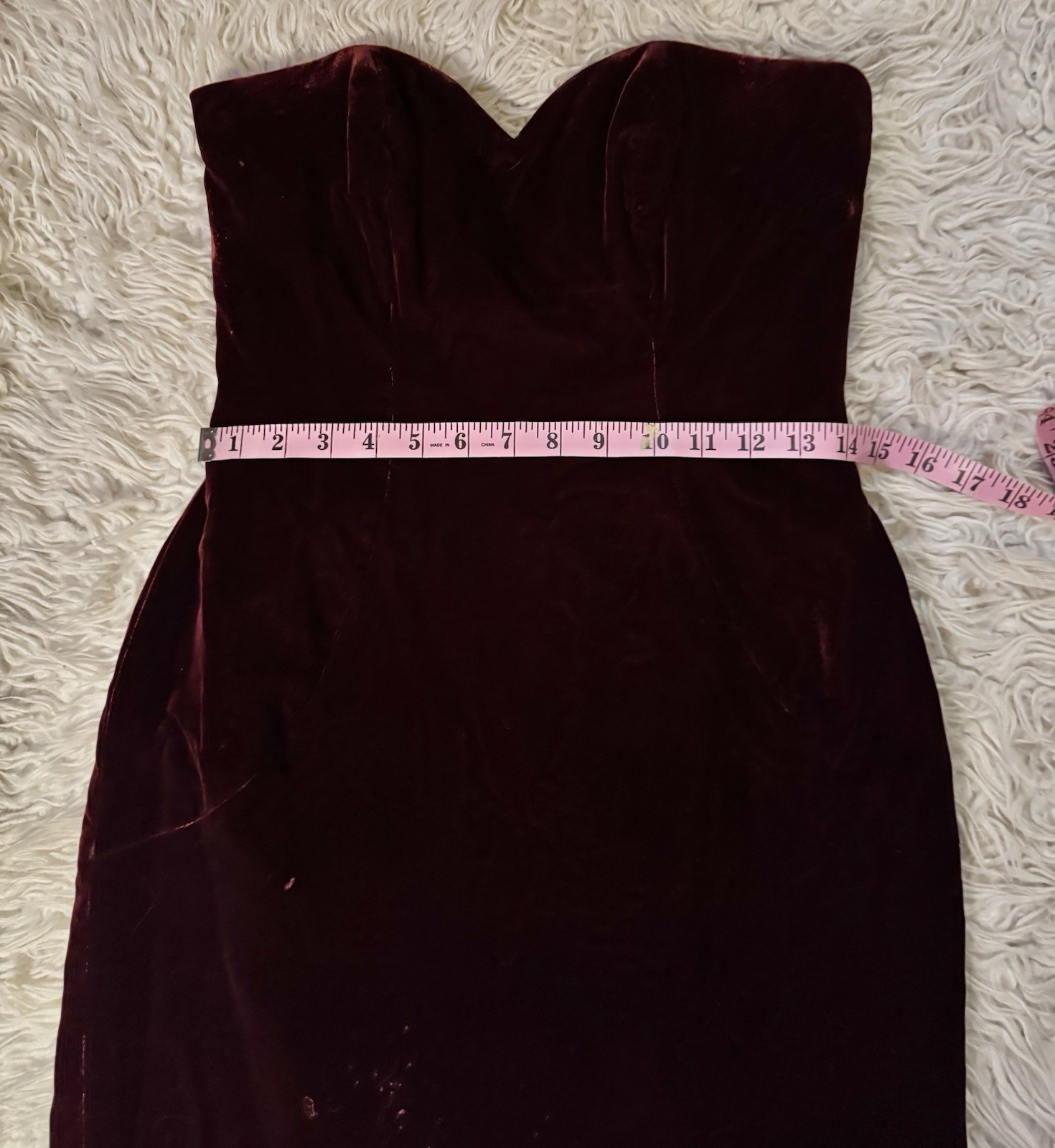 Vtg Victor Costa Strapless Red Burgandy Velvet Dress Bergdorf Goodman S