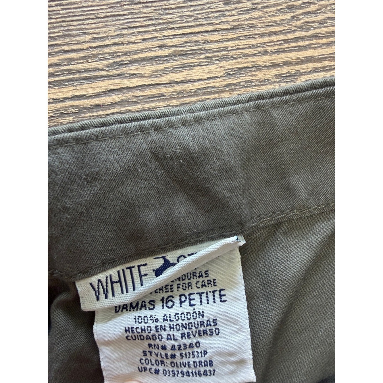 VTG White Stag Women’s Olive Green Wide Leg Pants Size 16 Petite 1990’s