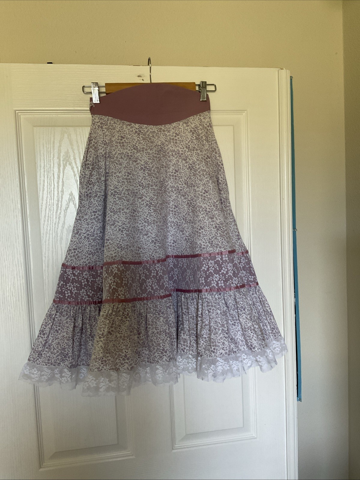Vintage 70’s Handmade Skirt Cotton Calico Prairie Boho XS Gunne Sax Pattern