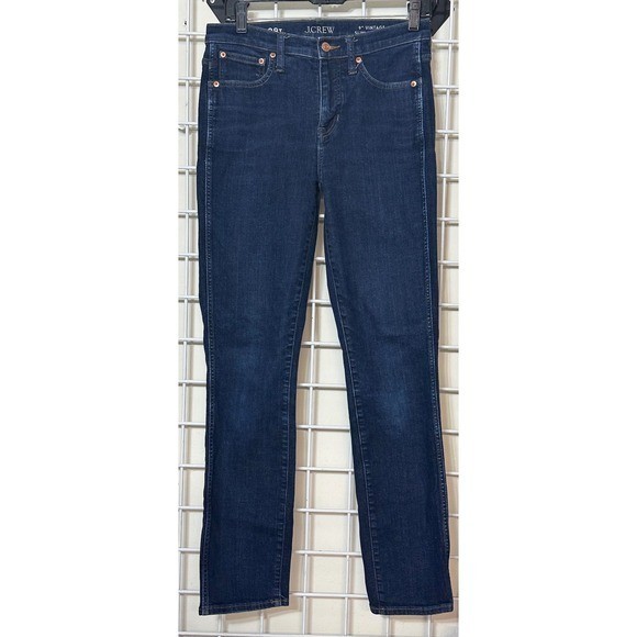 J.Crew 9″ Vintage Slim Straight ankle Jeans Dark Wash Indigo 28T Re-Imagined