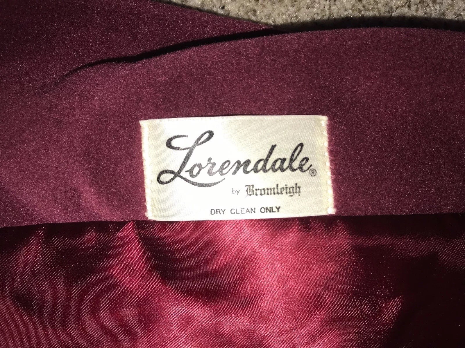 Vintage Nantucket Red Lorendale by BROMLEIGH double breasted lined velour coat.