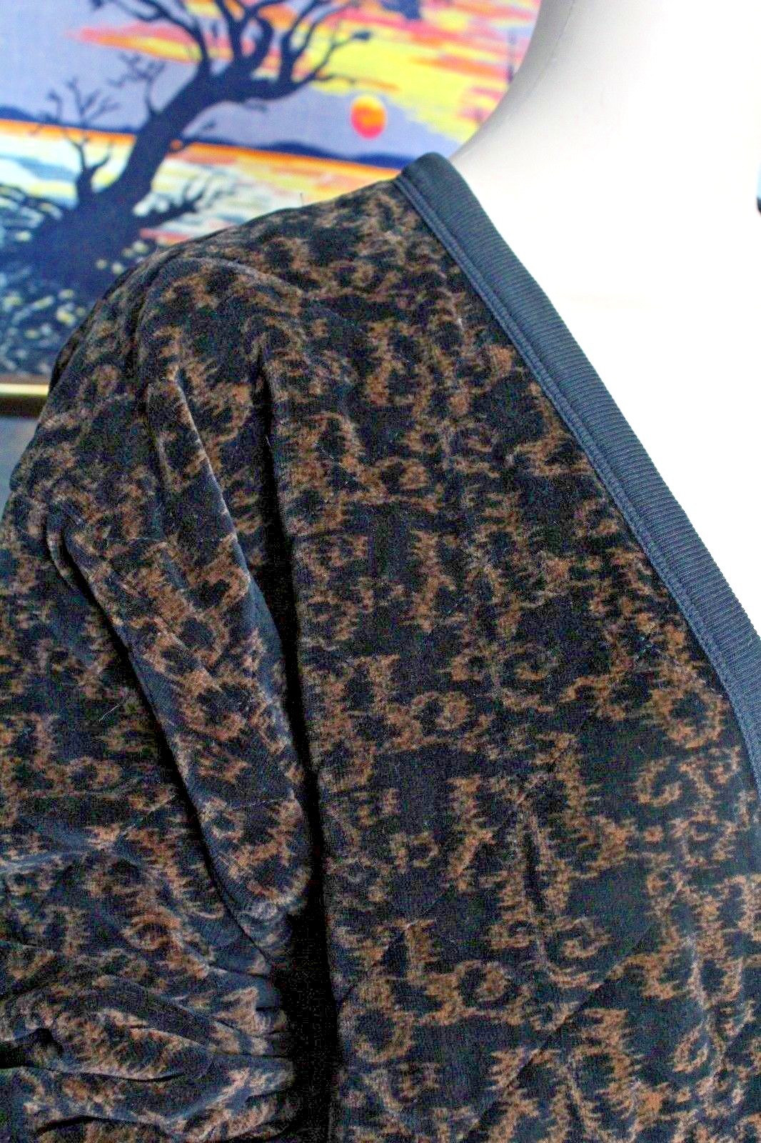 Vtg 80’s Sonia Rykiel Paris France Quilted Floral Velvet Sweater Jacket XL