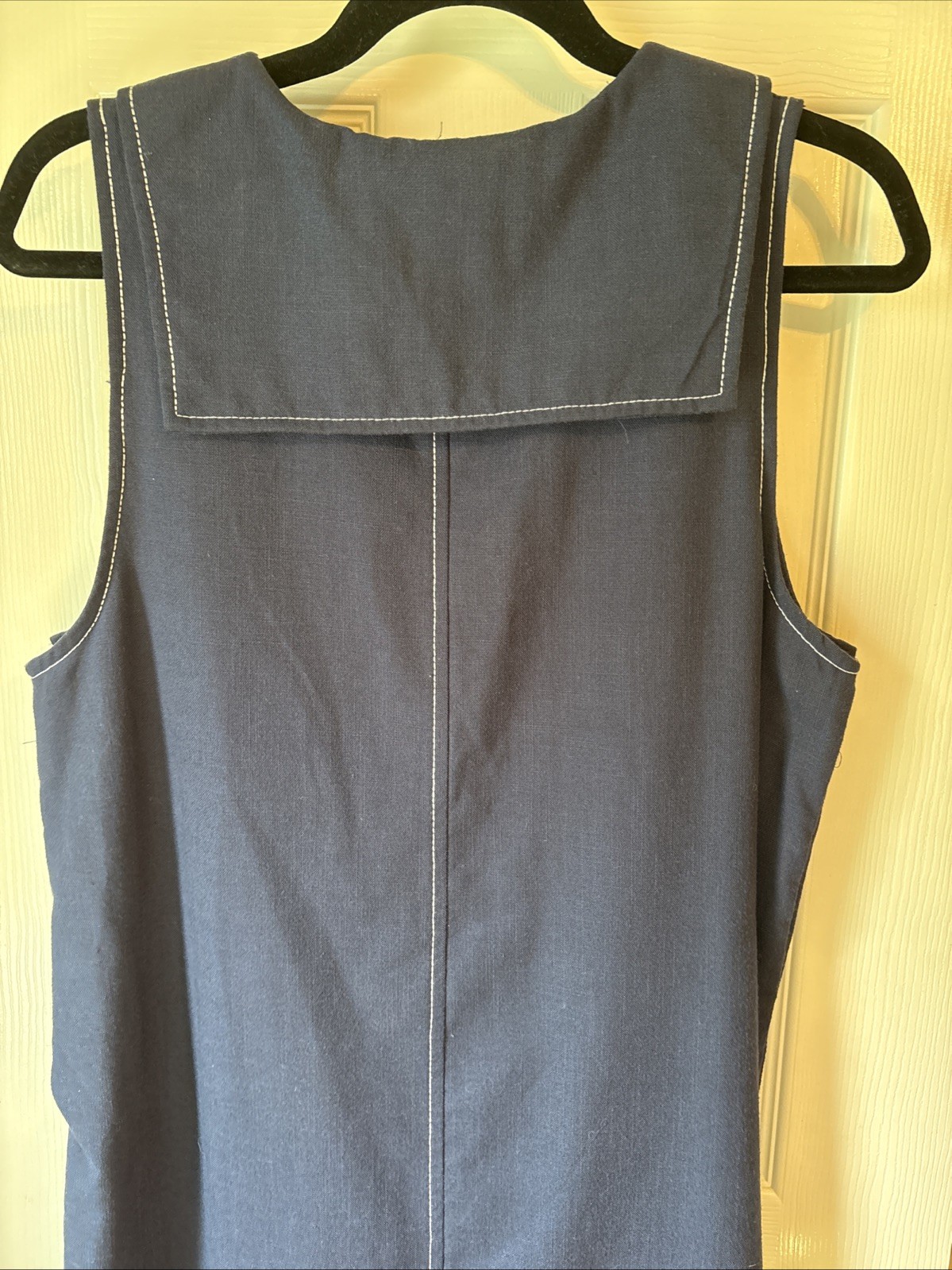 Bedford Fair 90s Vintage ladies Dress Sailor Core Navy W/ Silver button accents