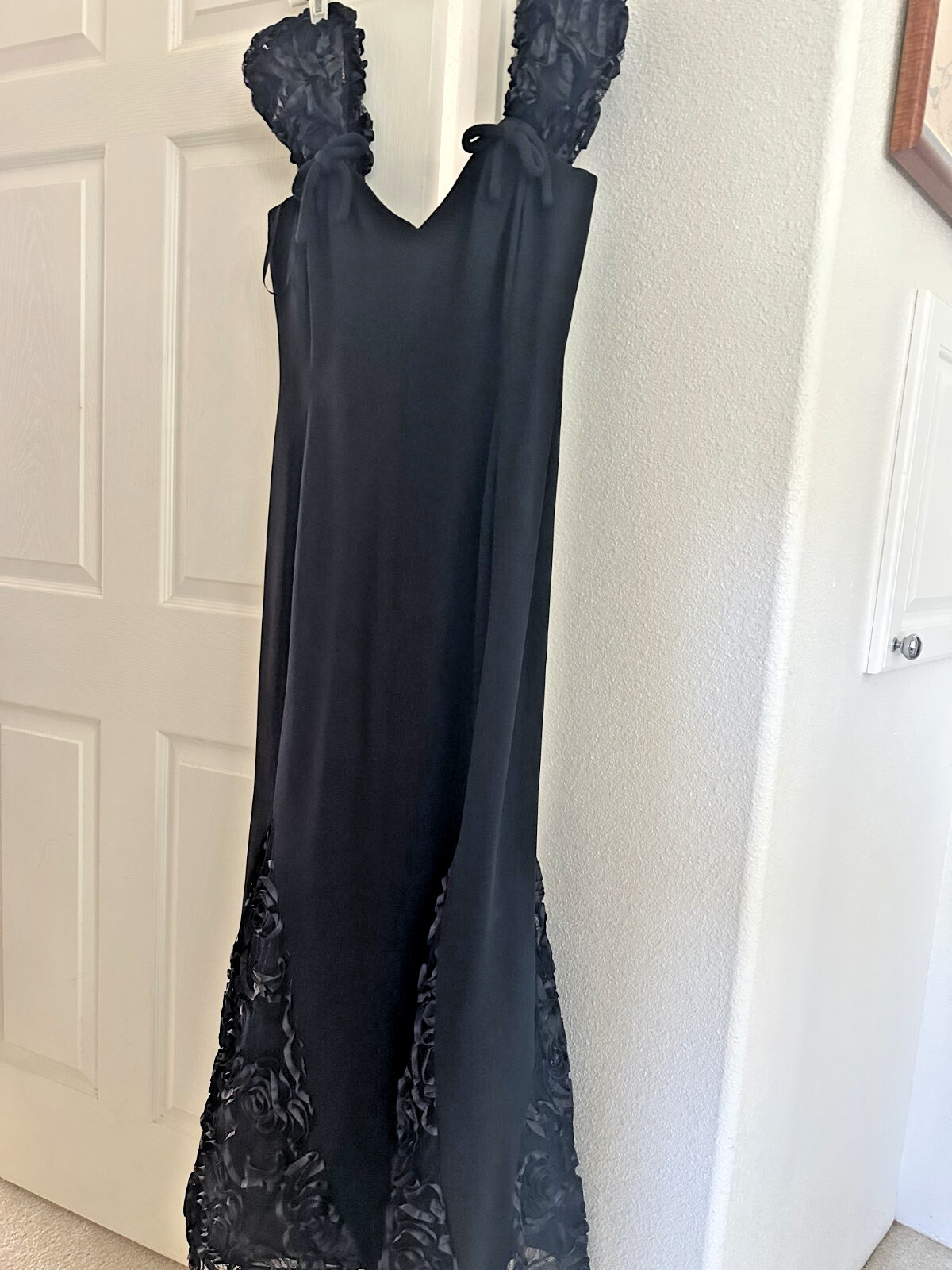 Vintage Peter Keppler Black Prom Dress custom made- Prob US size 4-6