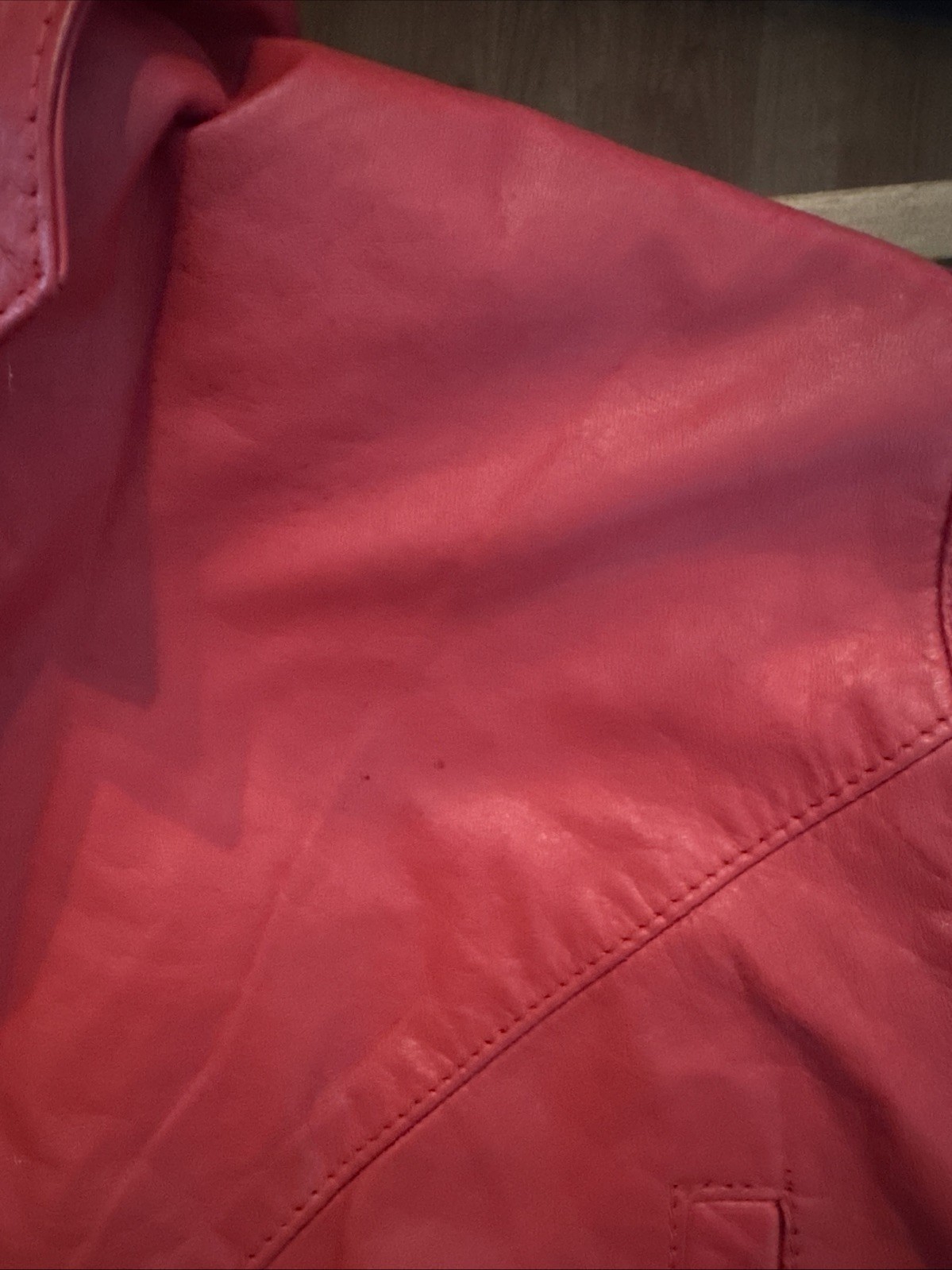 Vintage 1980’s Notorious Women’s Red Leather Cropped Jacket Size S