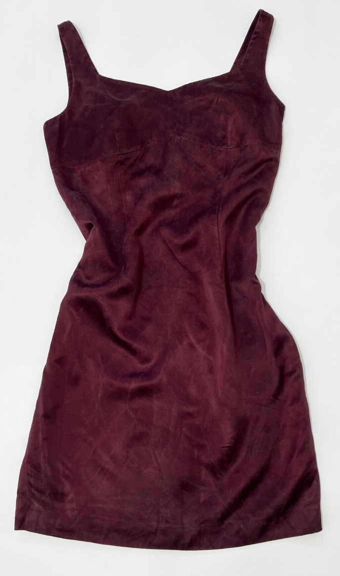 EPISODE Vintage 100% Silk Dress Burgundy Maroon Sleeveless Mini Shift Size 10 12