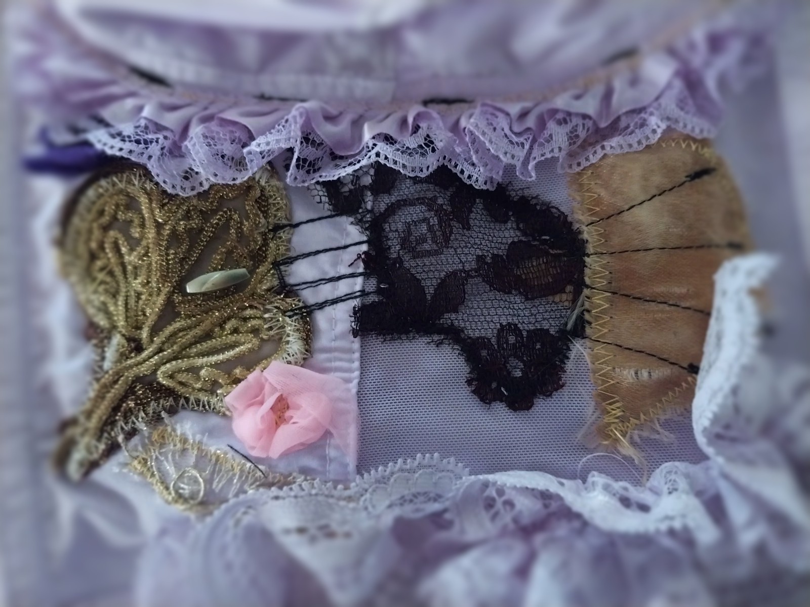 VTG BULLET BRA WAIST NIP PURPLE BURLESQUE AVANT 44 DD POINTY BUSTIER TOP GLAM OT