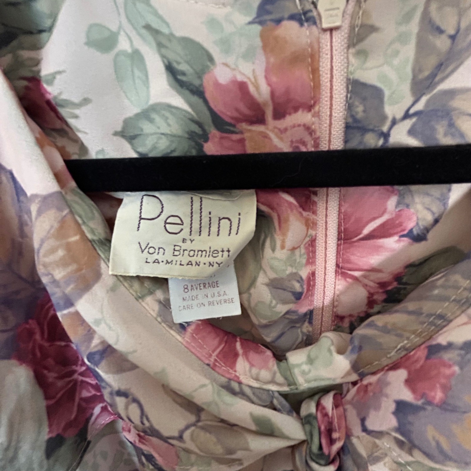 vintage pellini romantic floral 90s y2k ruffle tie collar dress garden feminine