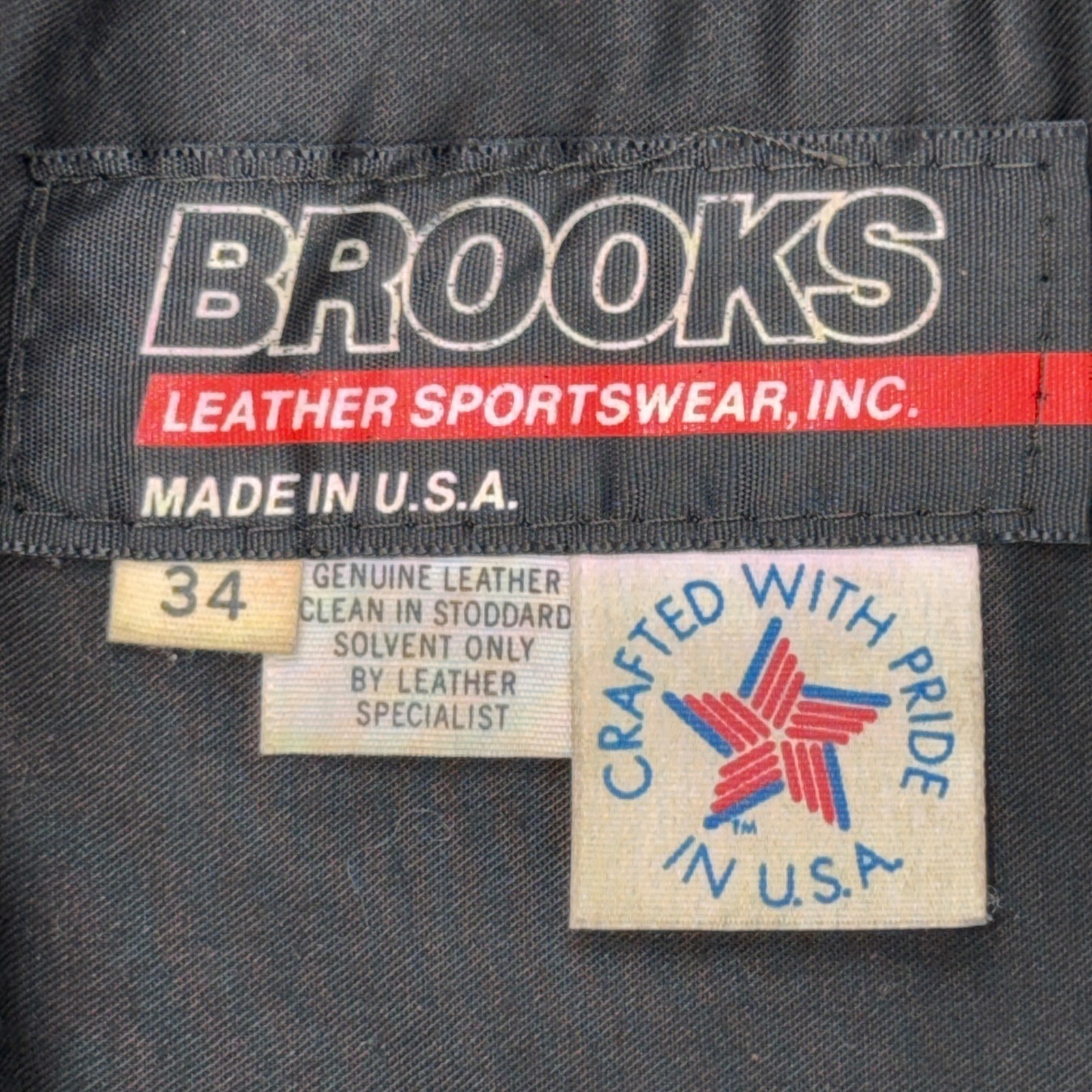 Vtg 70s Brooks Leather Women’s 34 Motorcycle Jacket Zipper Black Lined Made USA