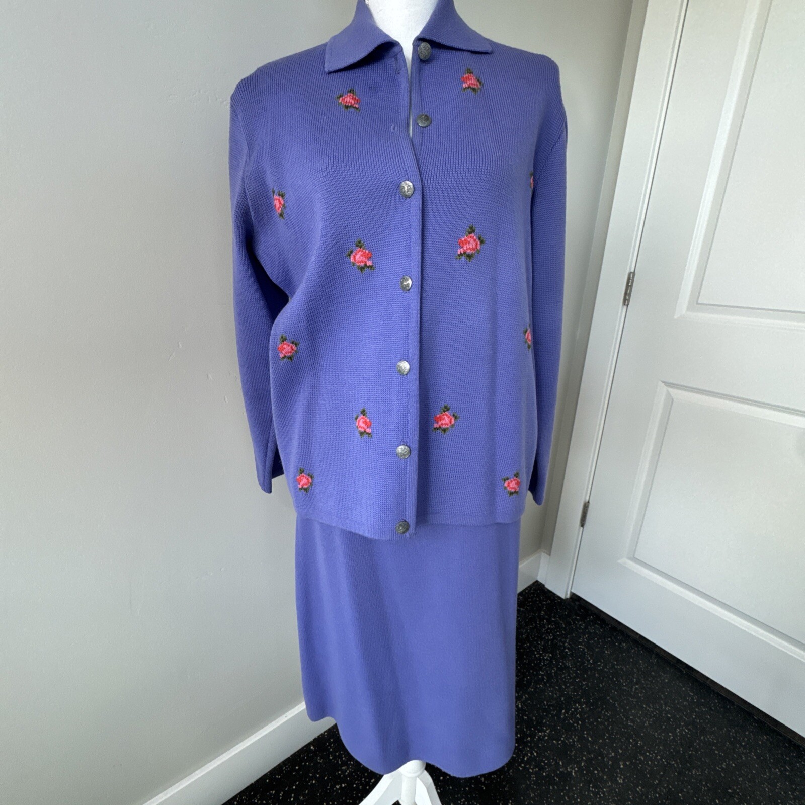 VTG Late 1950s early 1960s Wil-Co IMPORTS Wool 2 piece Dress S Victoria Klingor