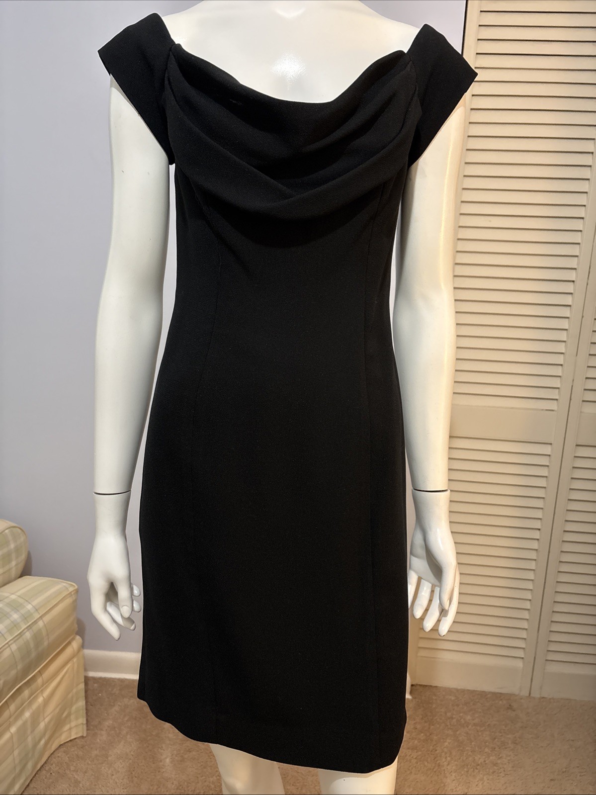 Vintage Nicole Miller Off the Shoulder Little Black Dress Size 10