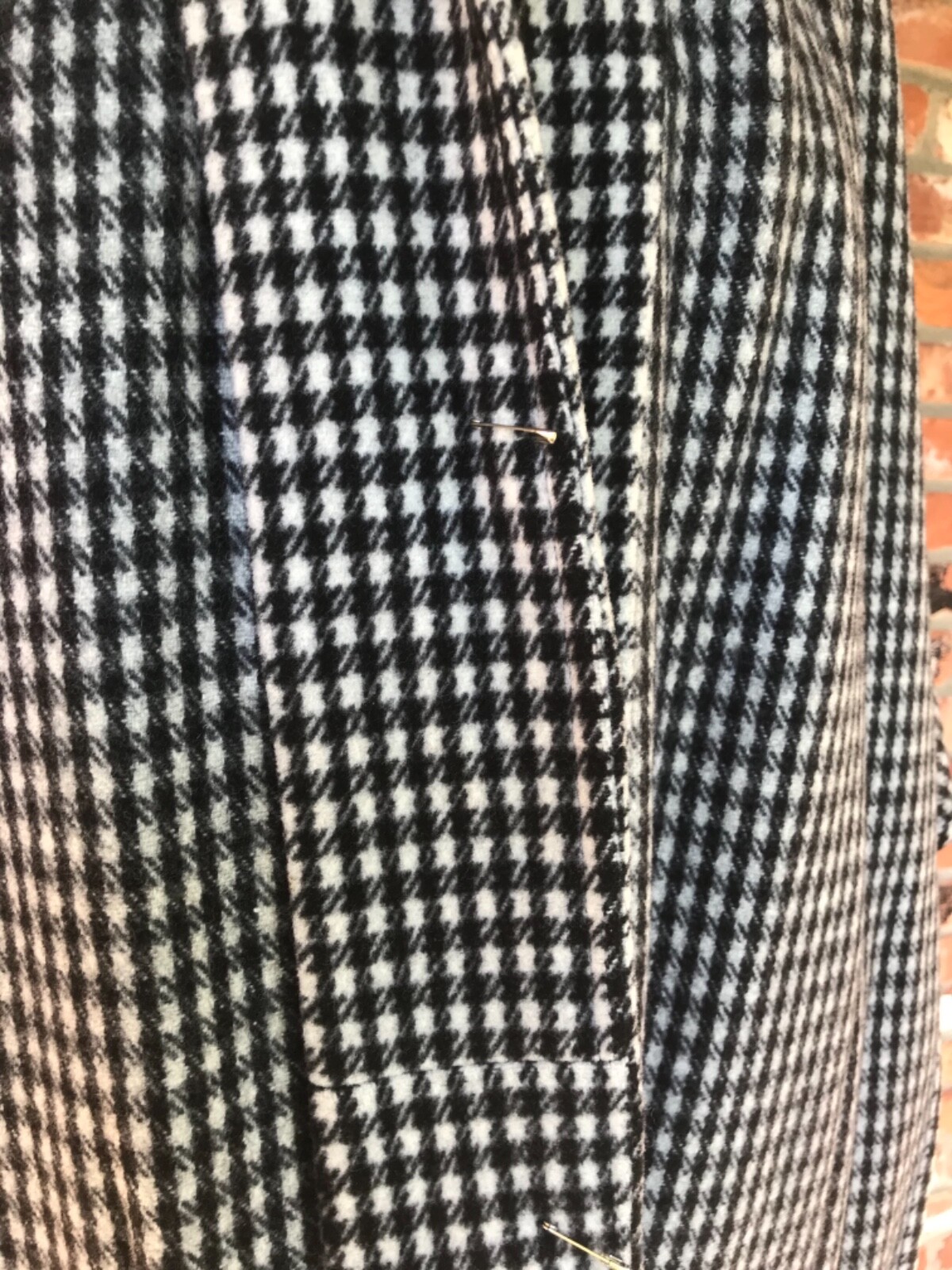VTG Black & White Houndstooth Cape HANDMADE Lace Up Sides Large + EEUC!!!