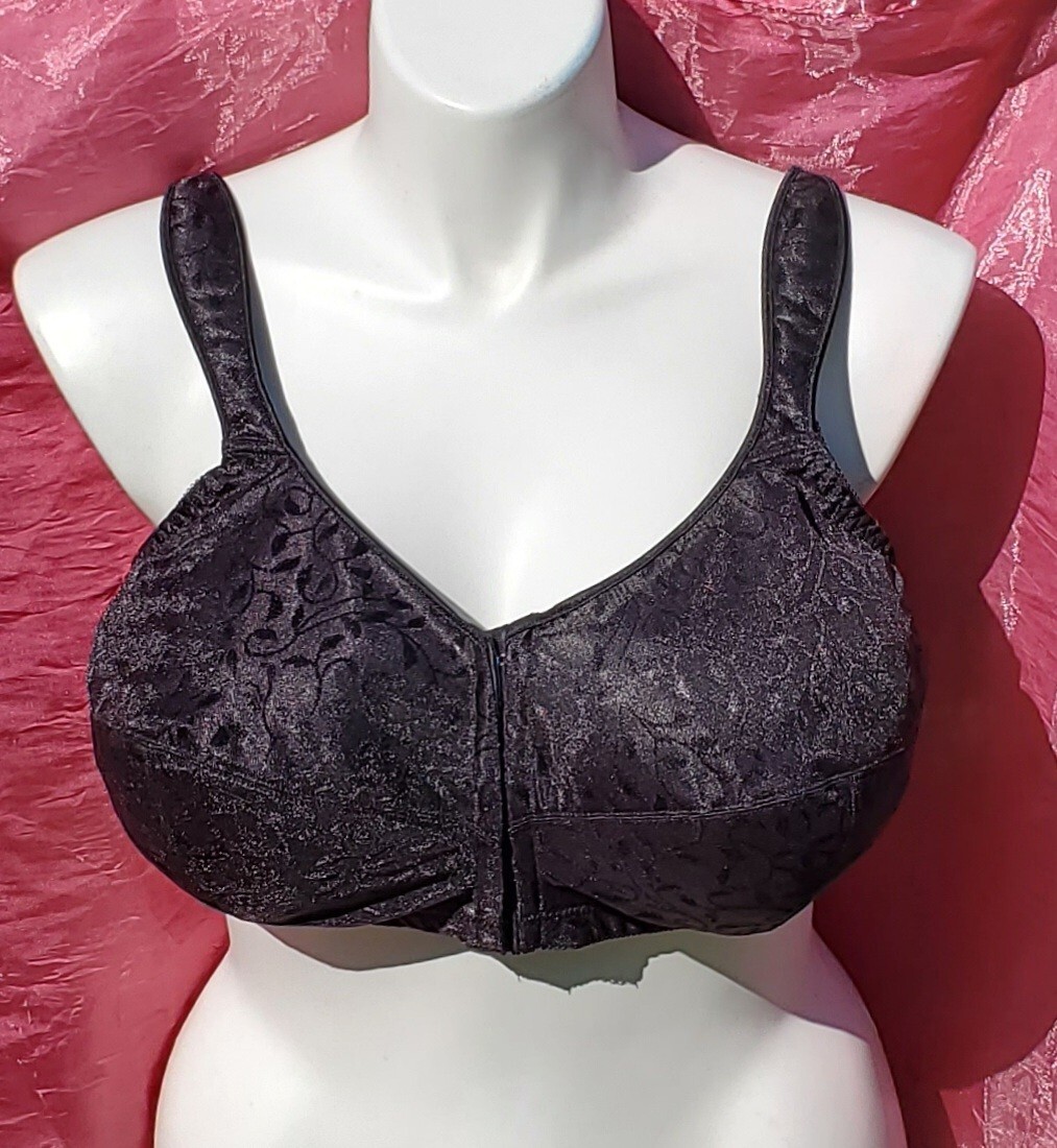 JMS Black Silky Front Close Bra Size D50 Sexy Sissy Pin-up Crossdress Y2K