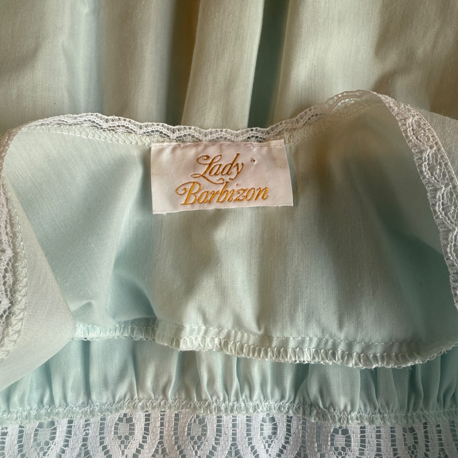Lady Barbizon Nightgown Womens Vintage Pastel Blue Sleeveless Cottagecore 70’s