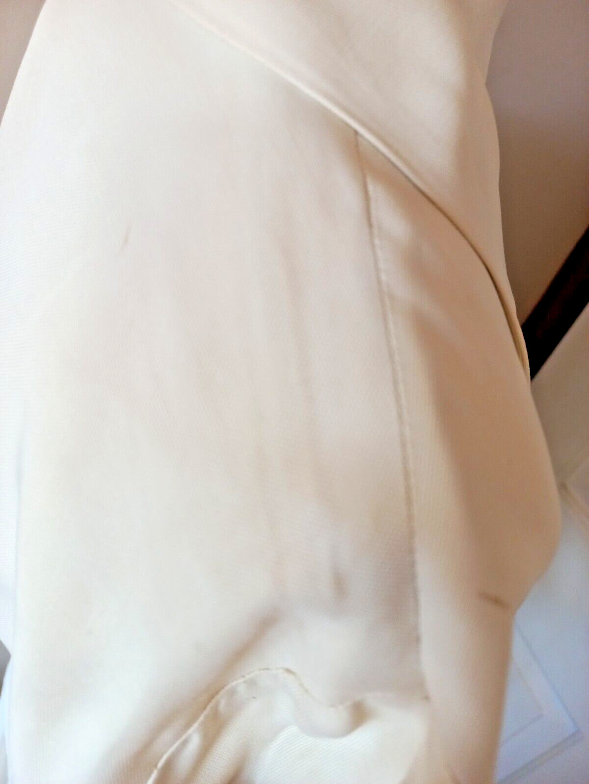 Vintage 1940s Ivory Rayon Old Hollywood Glamour Tailored Summer Skirt Suit S/M