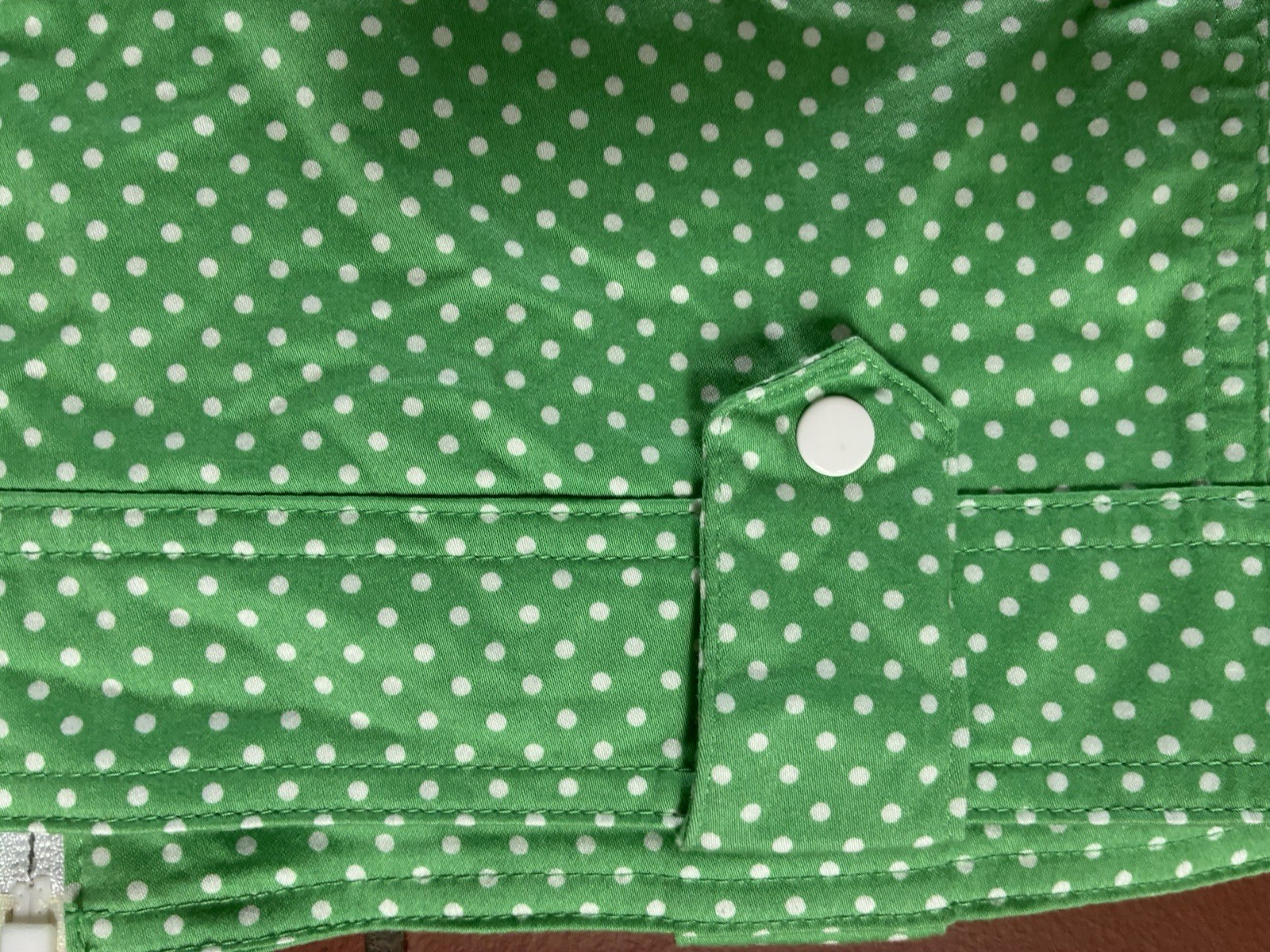 Vintage 80s 90s Blast Zip Up Bomber Jacket Green Polka Dot Petite Small